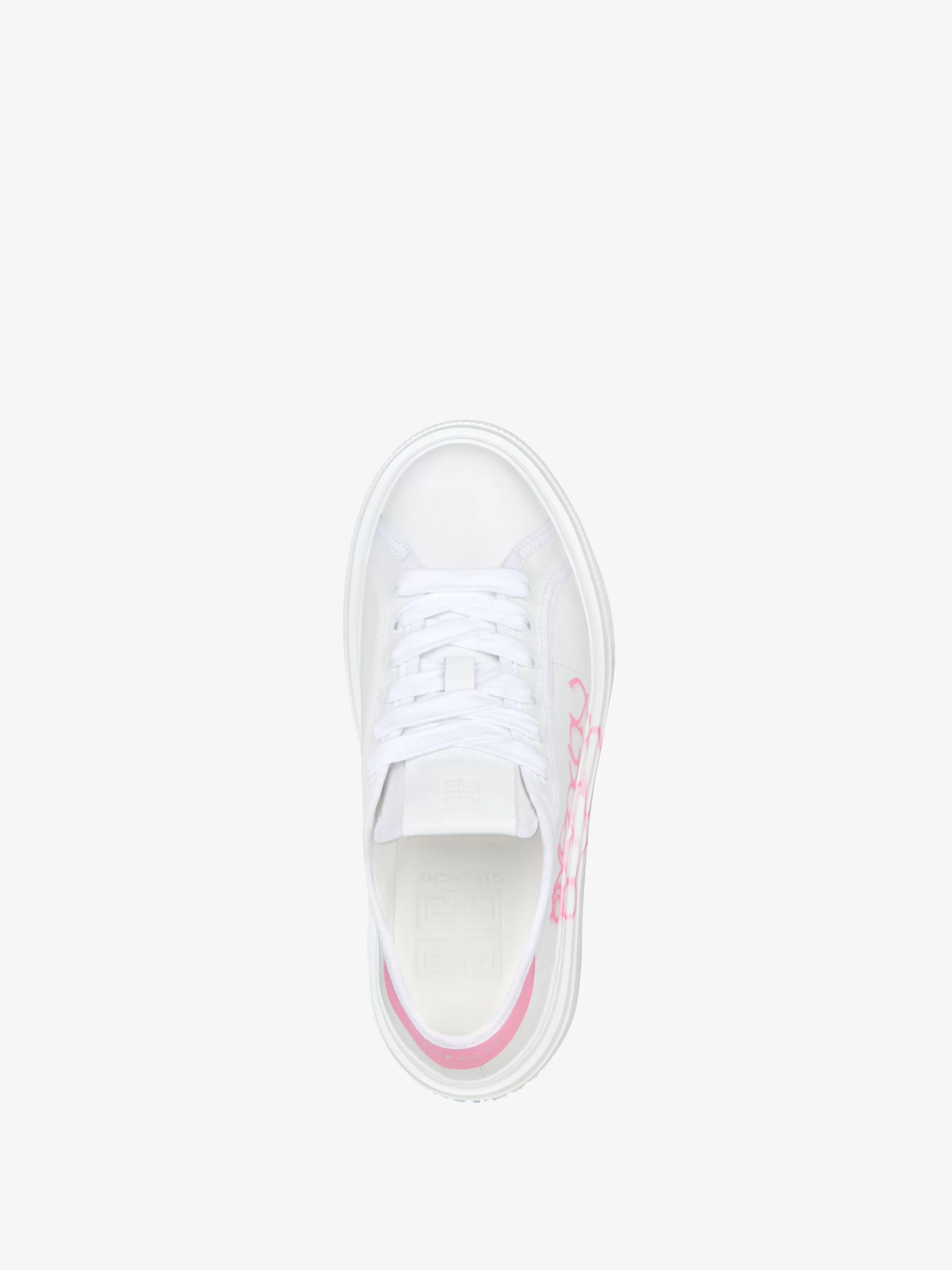 Sale GIVENCHY Shoes-City platform sneakers in leather with Love print