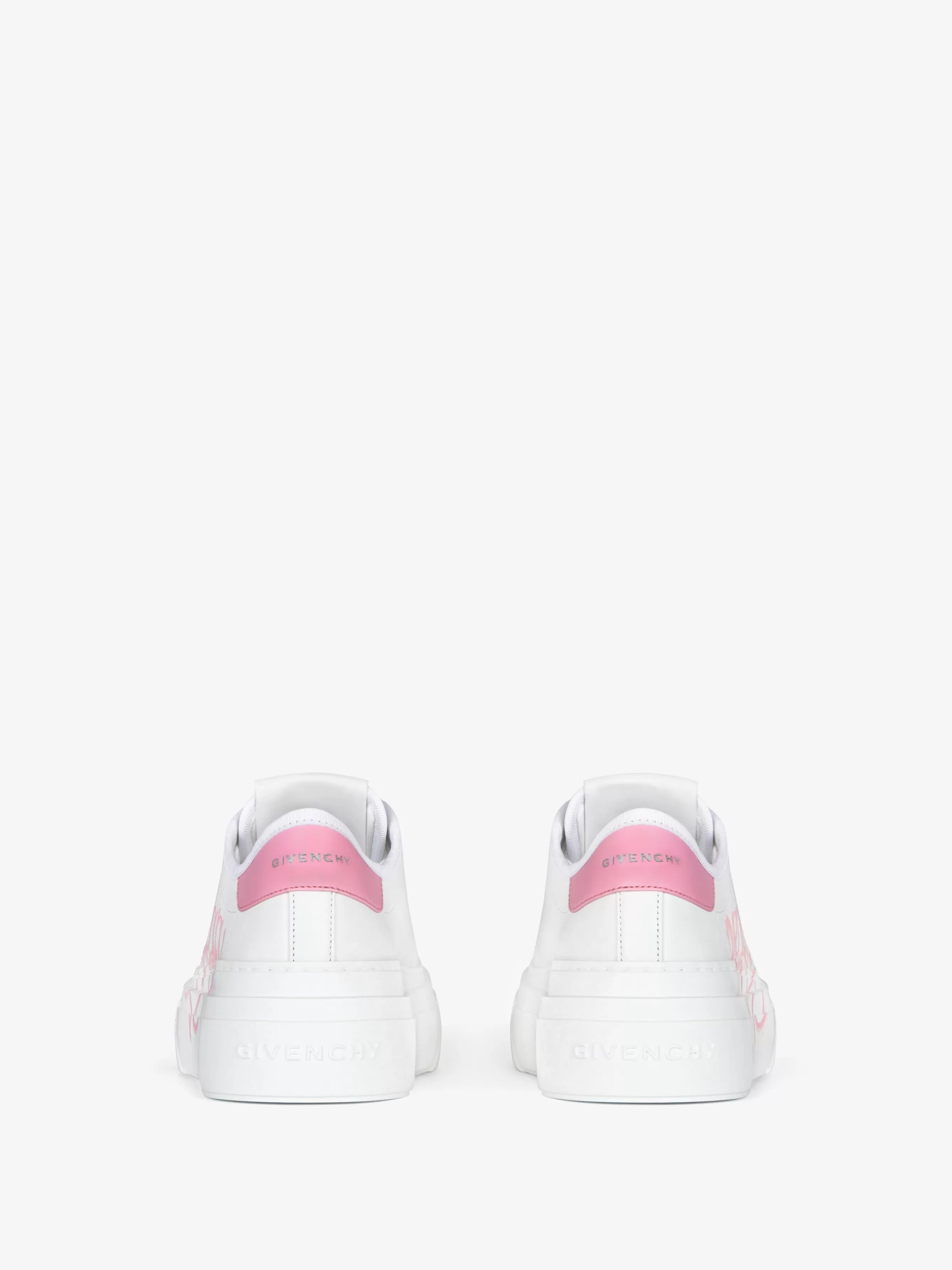 Sale GIVENCHY Shoes-City platform sneakers in leather with Love print