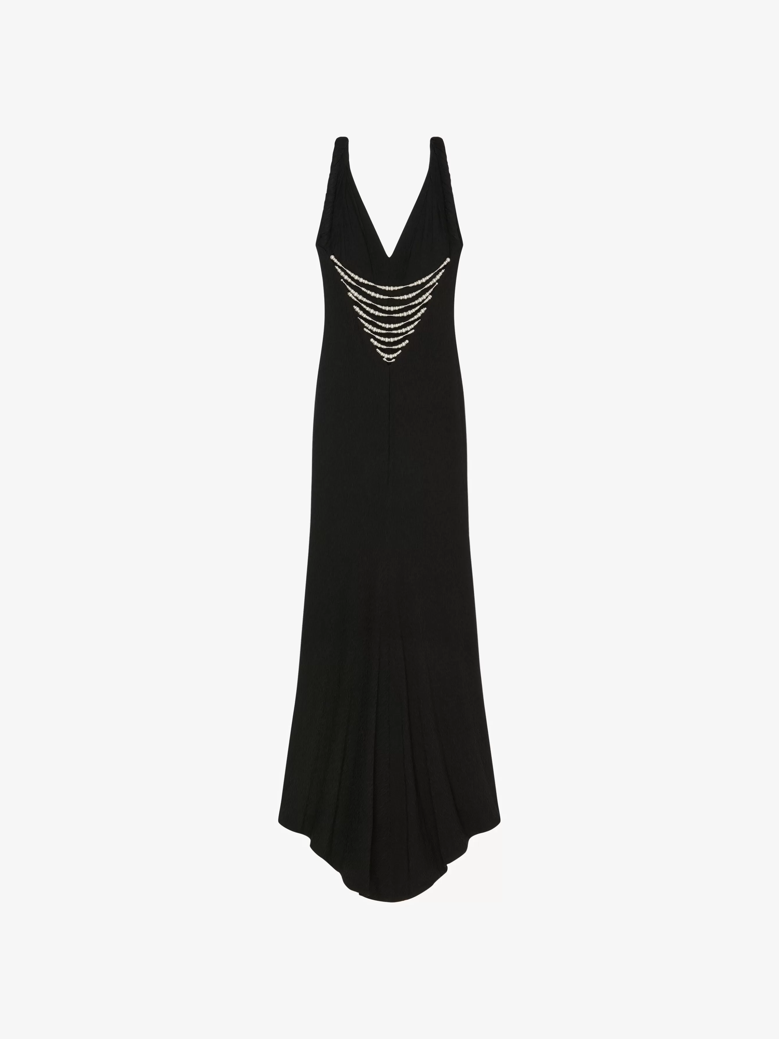 GIVENCHY Dresses-Dress with twisted straps in jersey with pearls and crystals
