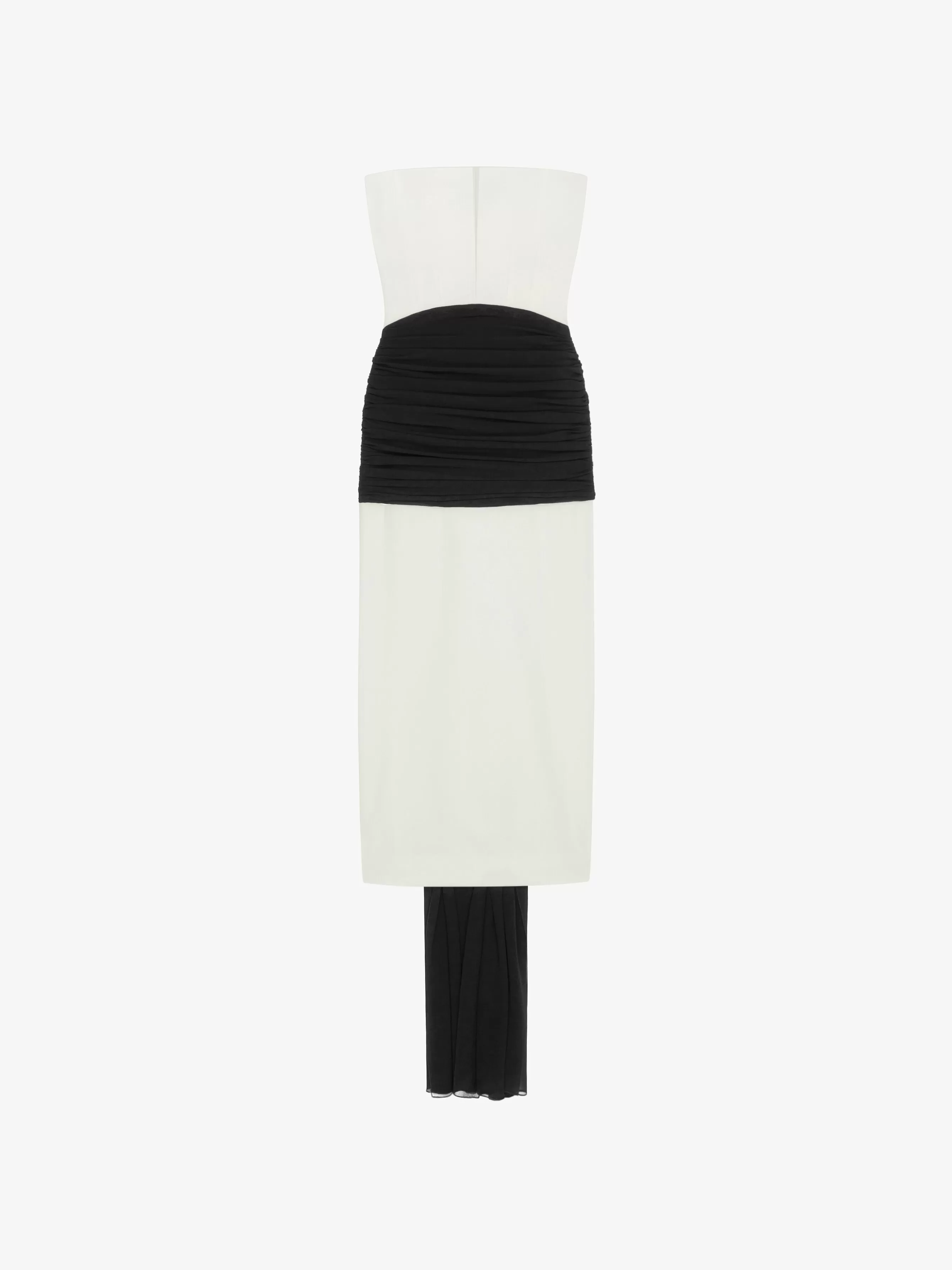 GIVENCHY Dresses-Evening bustier draped dress in crepe with satin and silk train