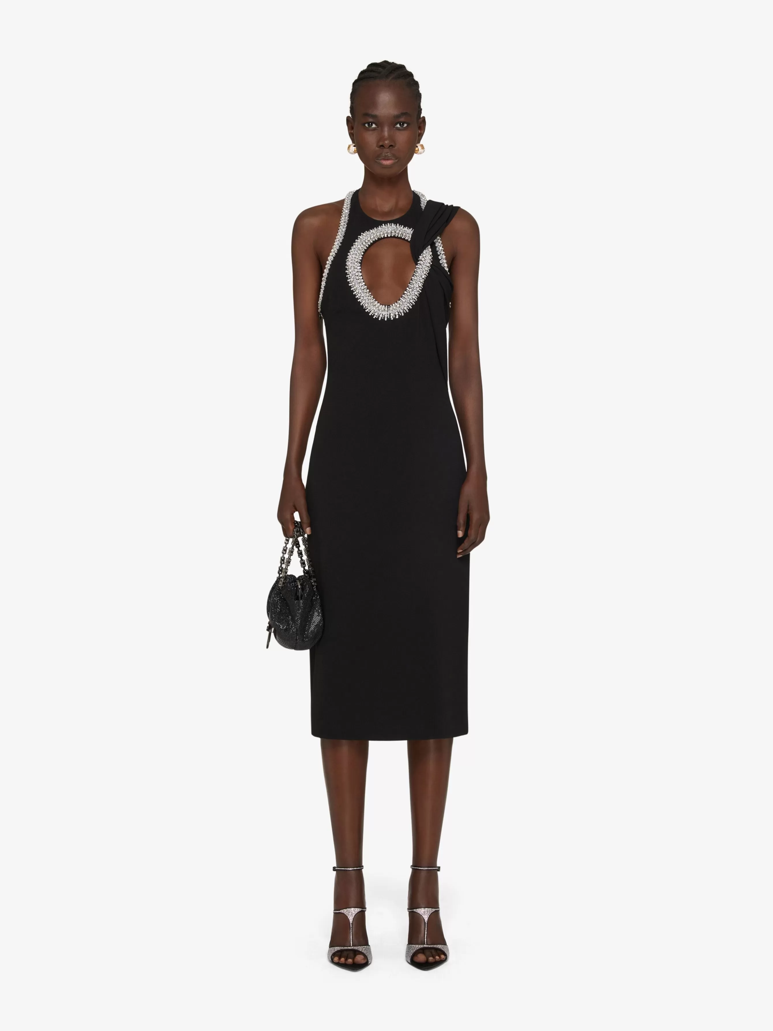 Sale GIVENCHY Dresses-Evening dress in crepe and satin with pearls and crystals
