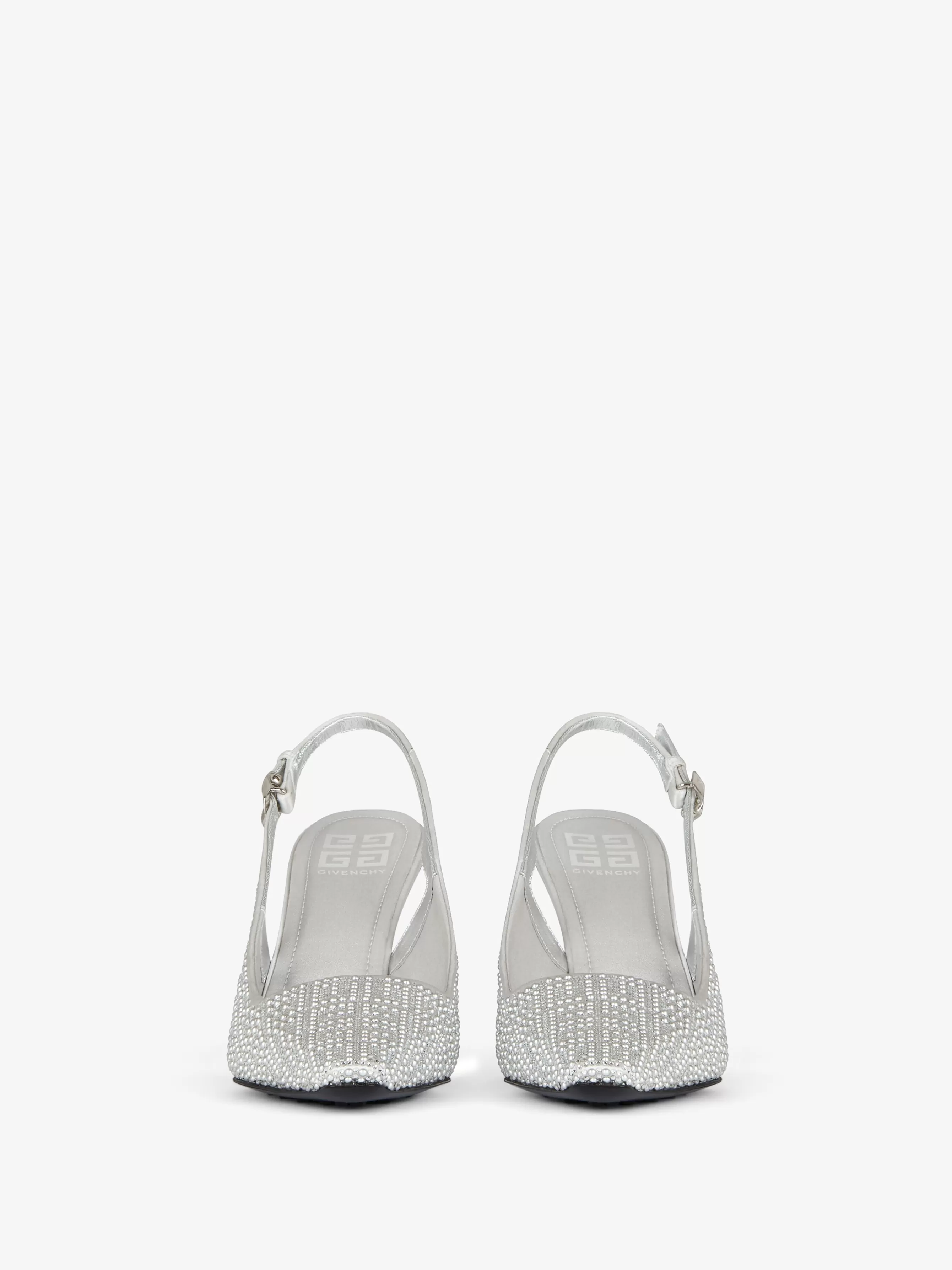 Sale GIVENCHY Shoes-G Cube slingbacks in satin with 4G studs and strass