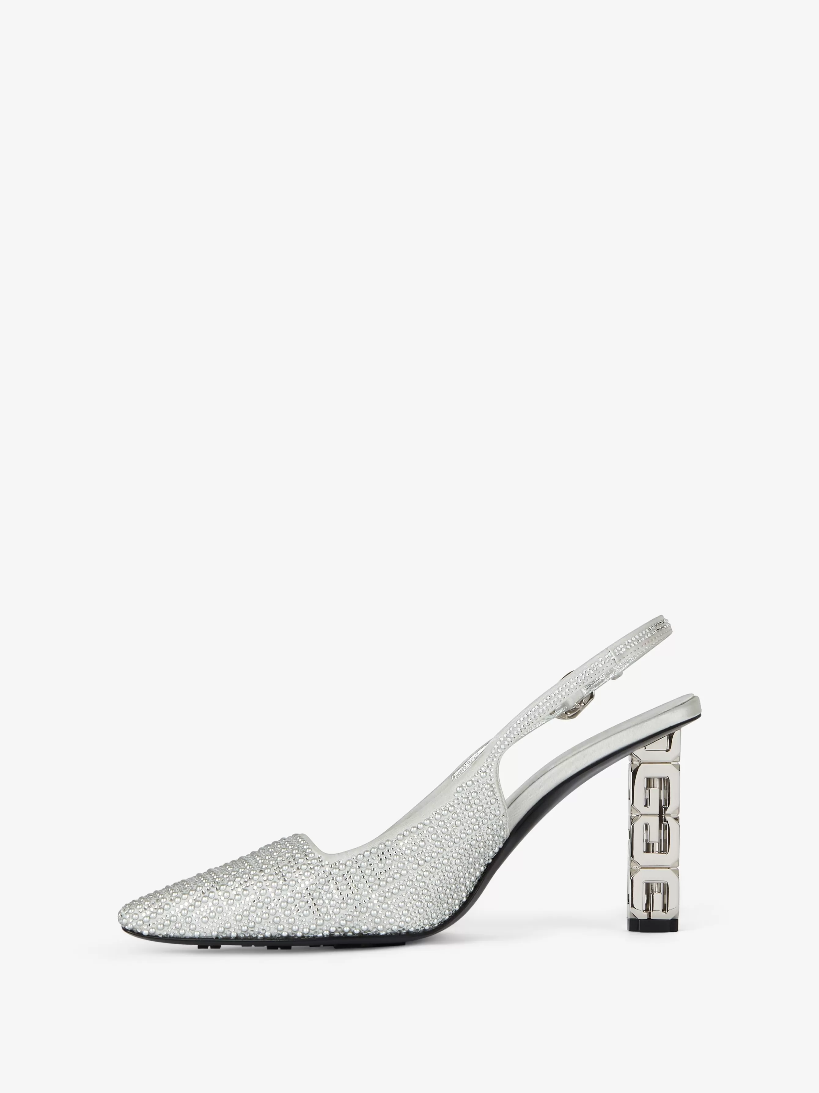 Sale GIVENCHY Shoes-G Cube slingbacks in satin with 4G studs and strass