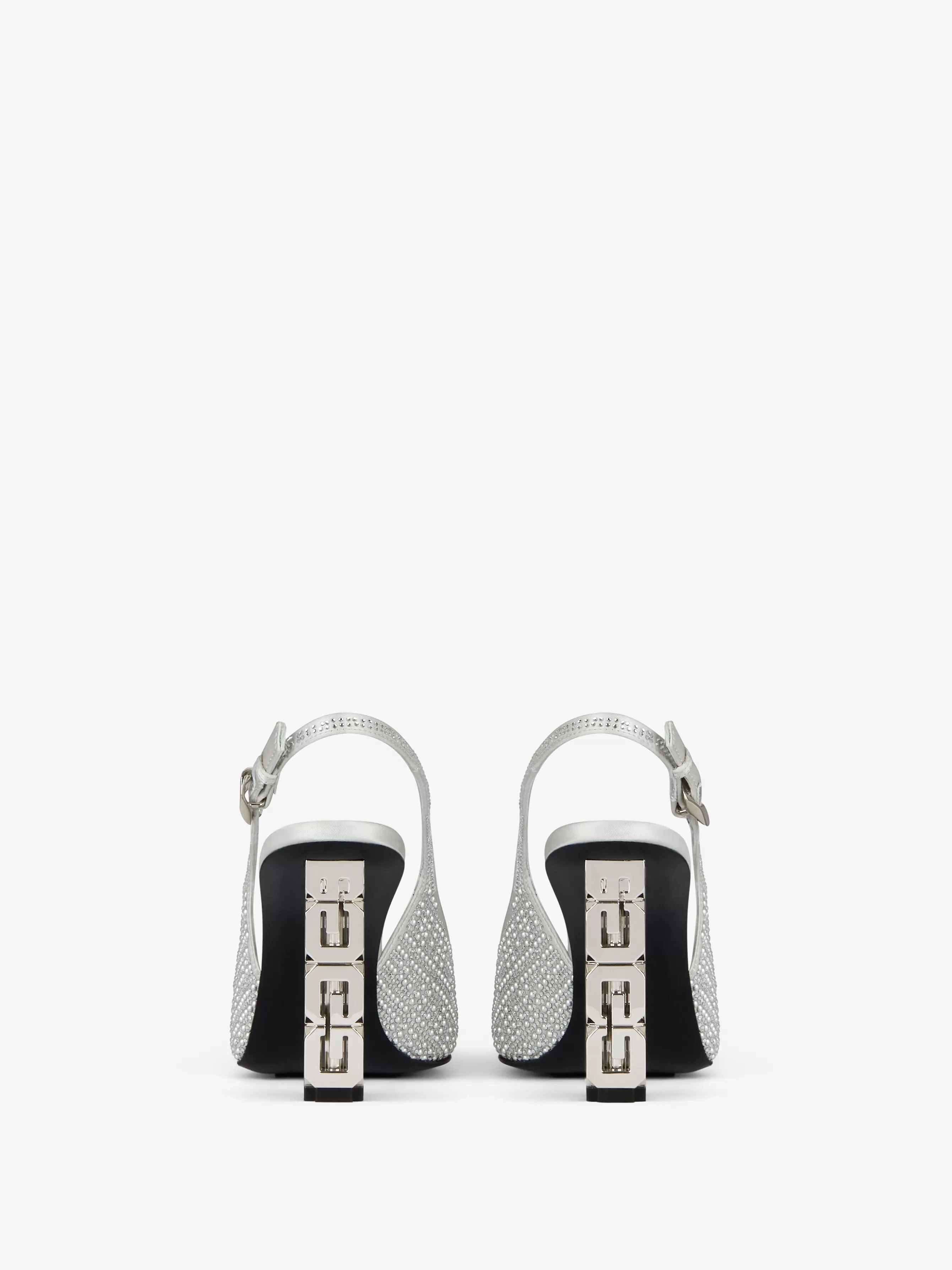 Sale GIVENCHY Shoes-G Cube slingbacks in satin with 4G studs and strass