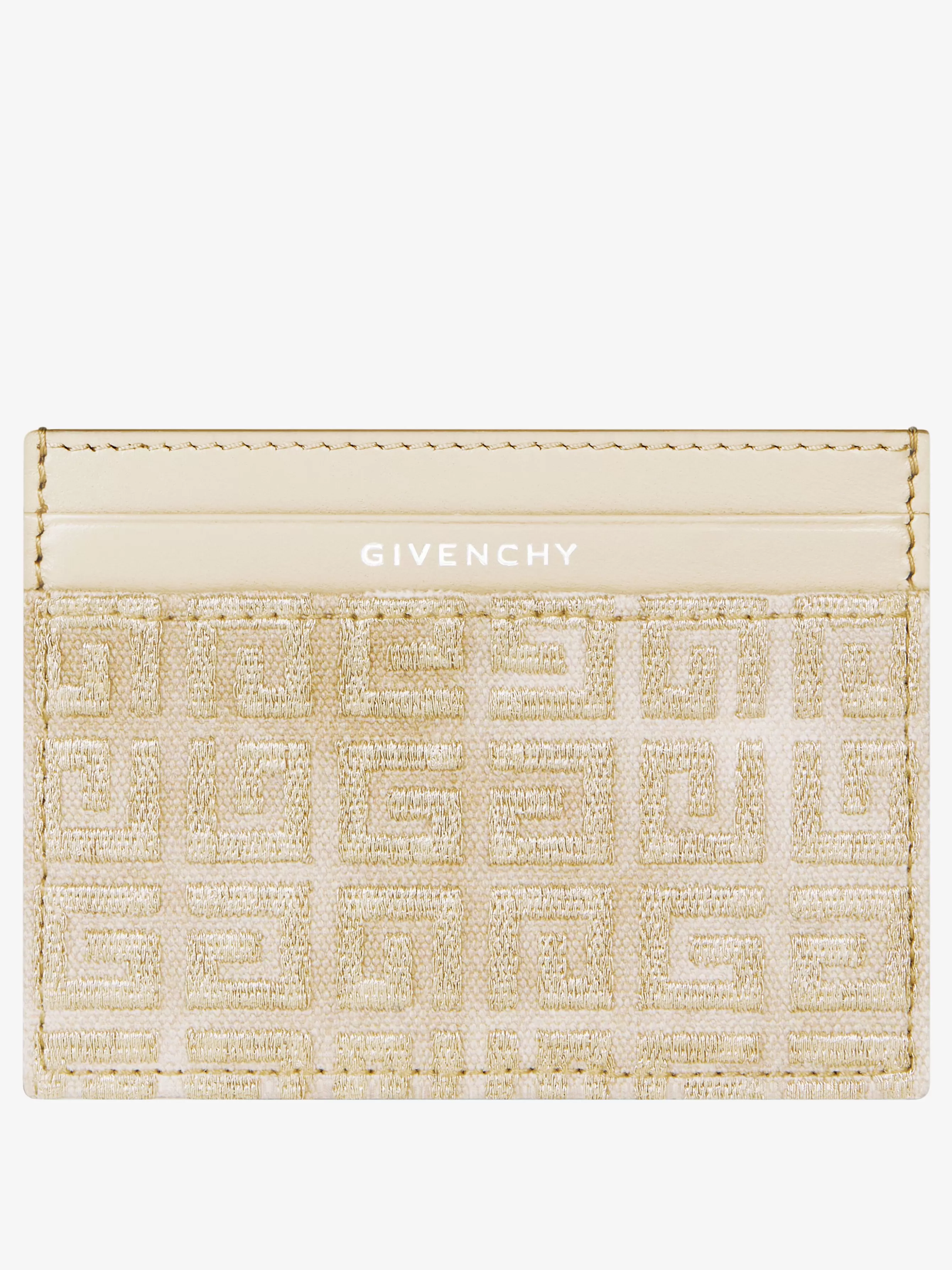 GIVENCHY Small Leather Goods-Giv Cut card holder in 4G lurex embroidery and leather