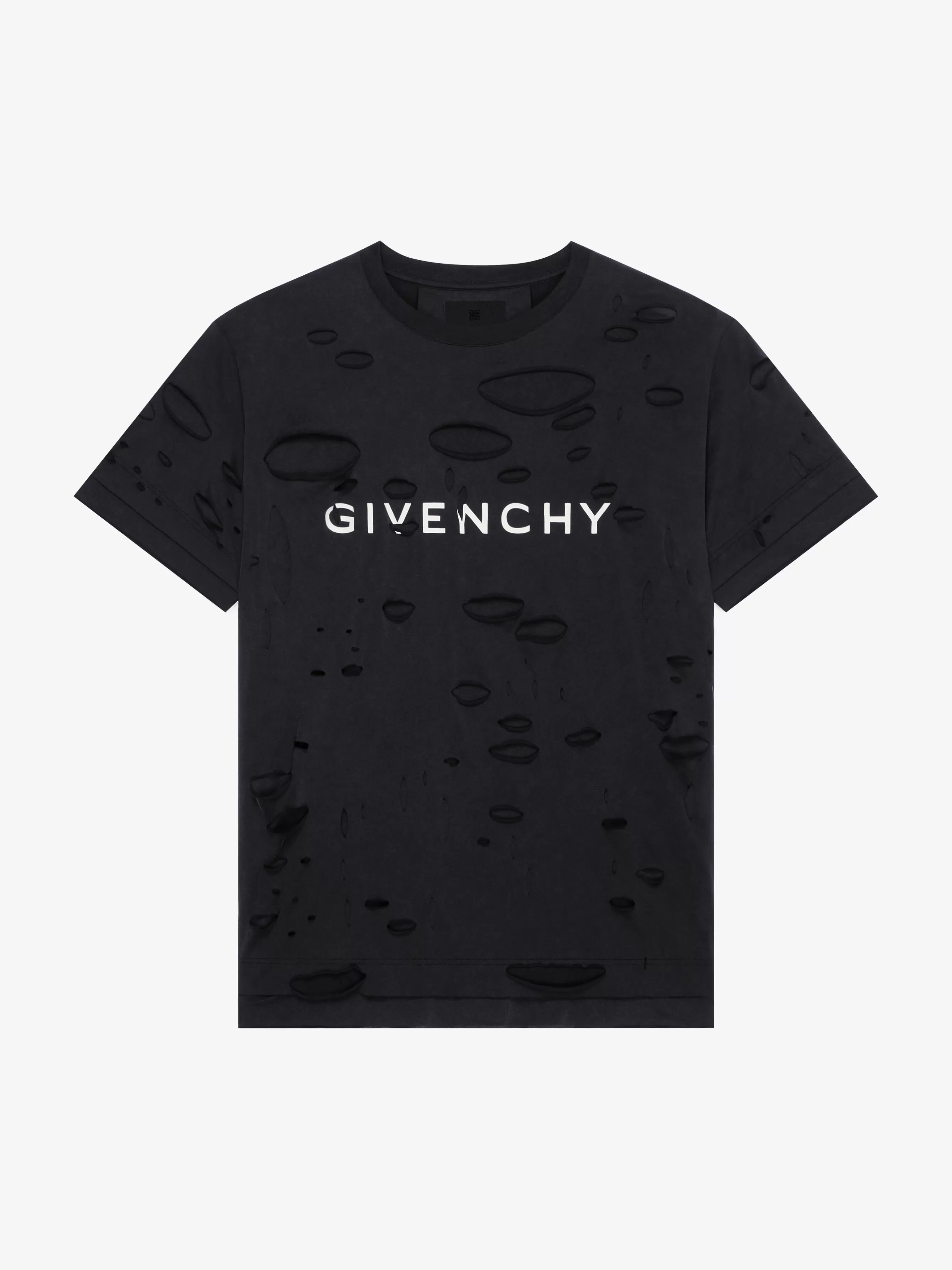 GIVENCHY T-Shirts- oversized t-shirt in cotton with destroyed effect