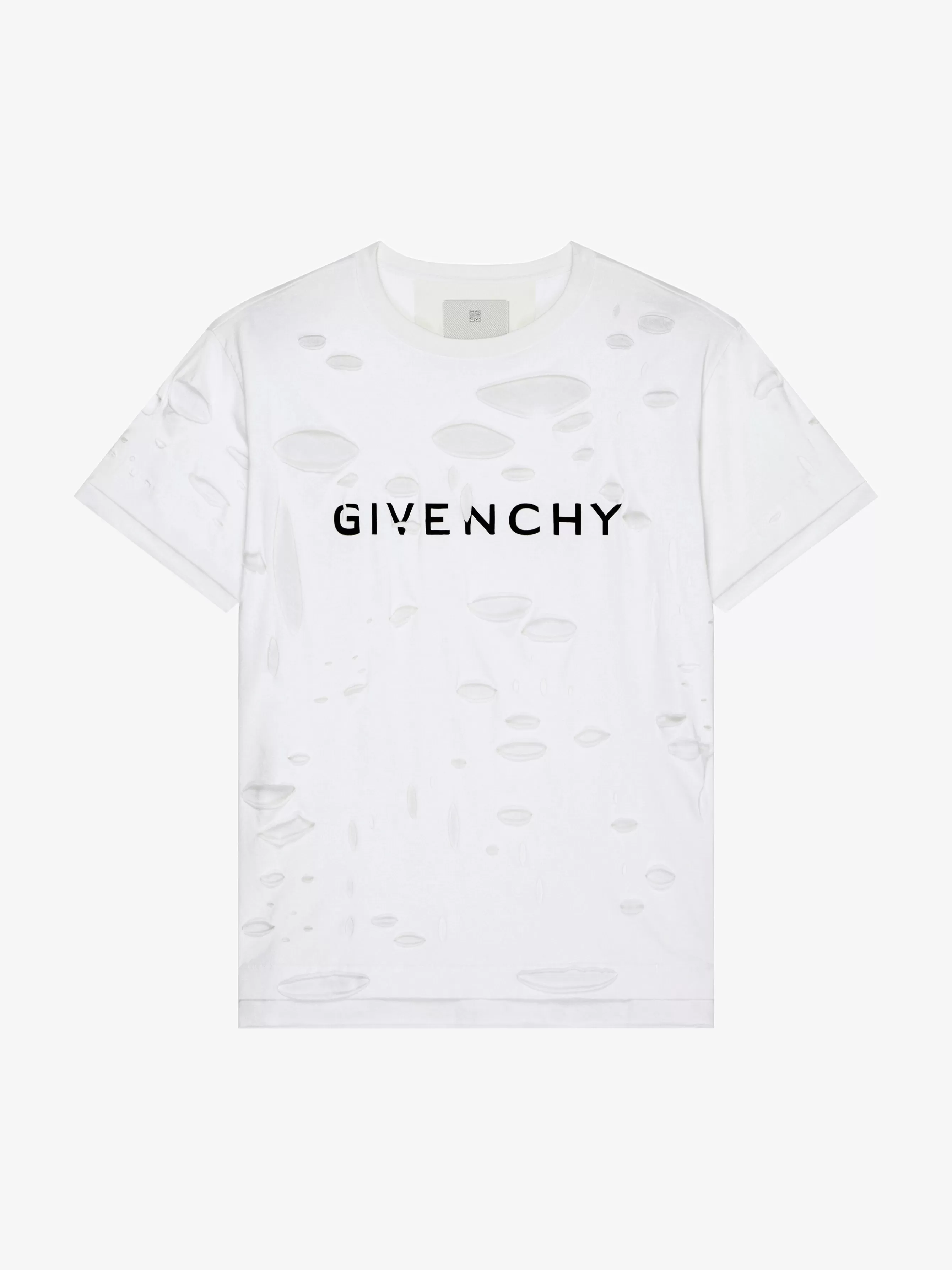 GIVENCHY T-Shirts- oversized t-shirt in cotton with destroyed effect