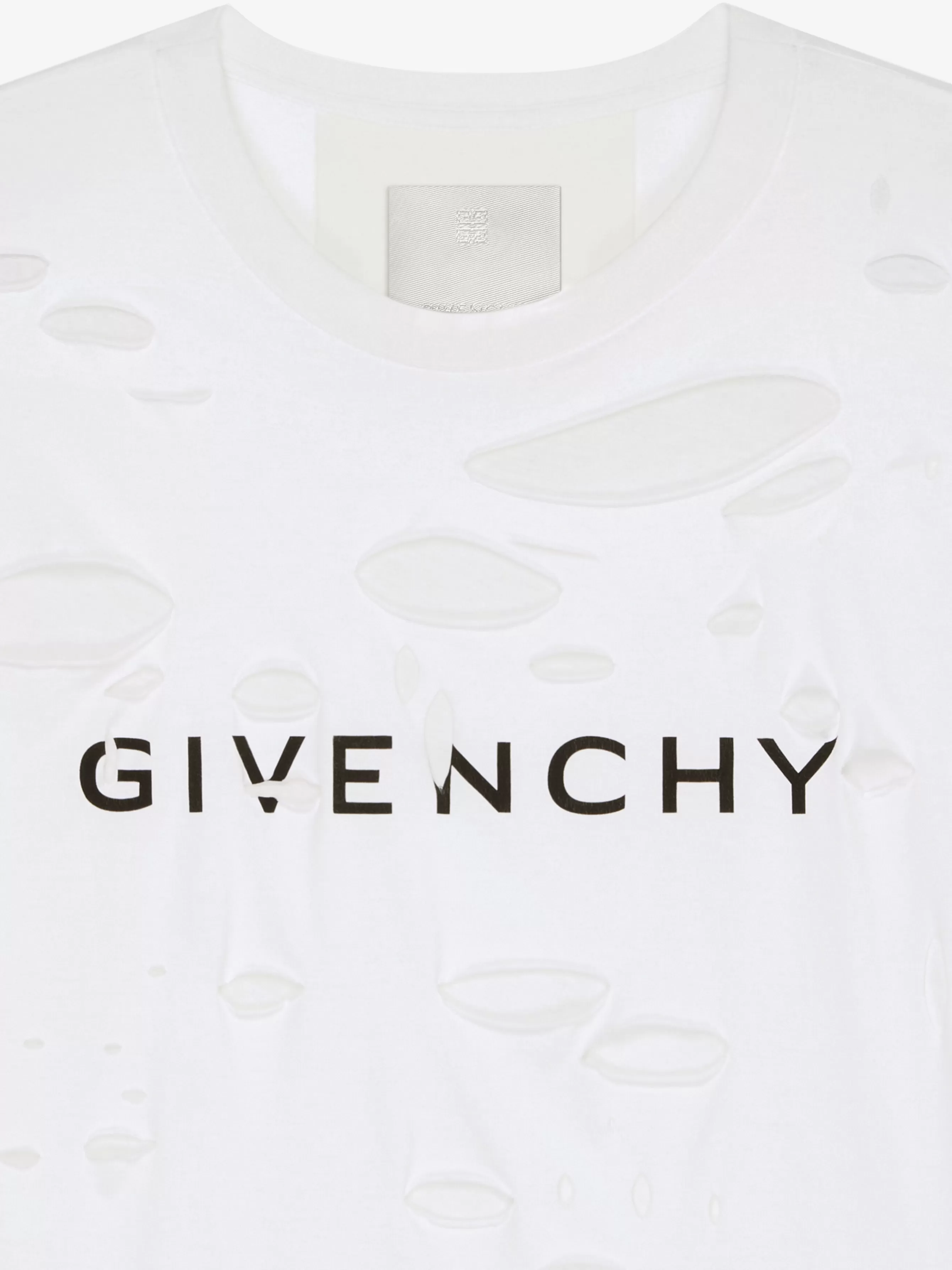 GIVENCHY T-Shirts- oversized t-shirt in cotton with destroyed effect
