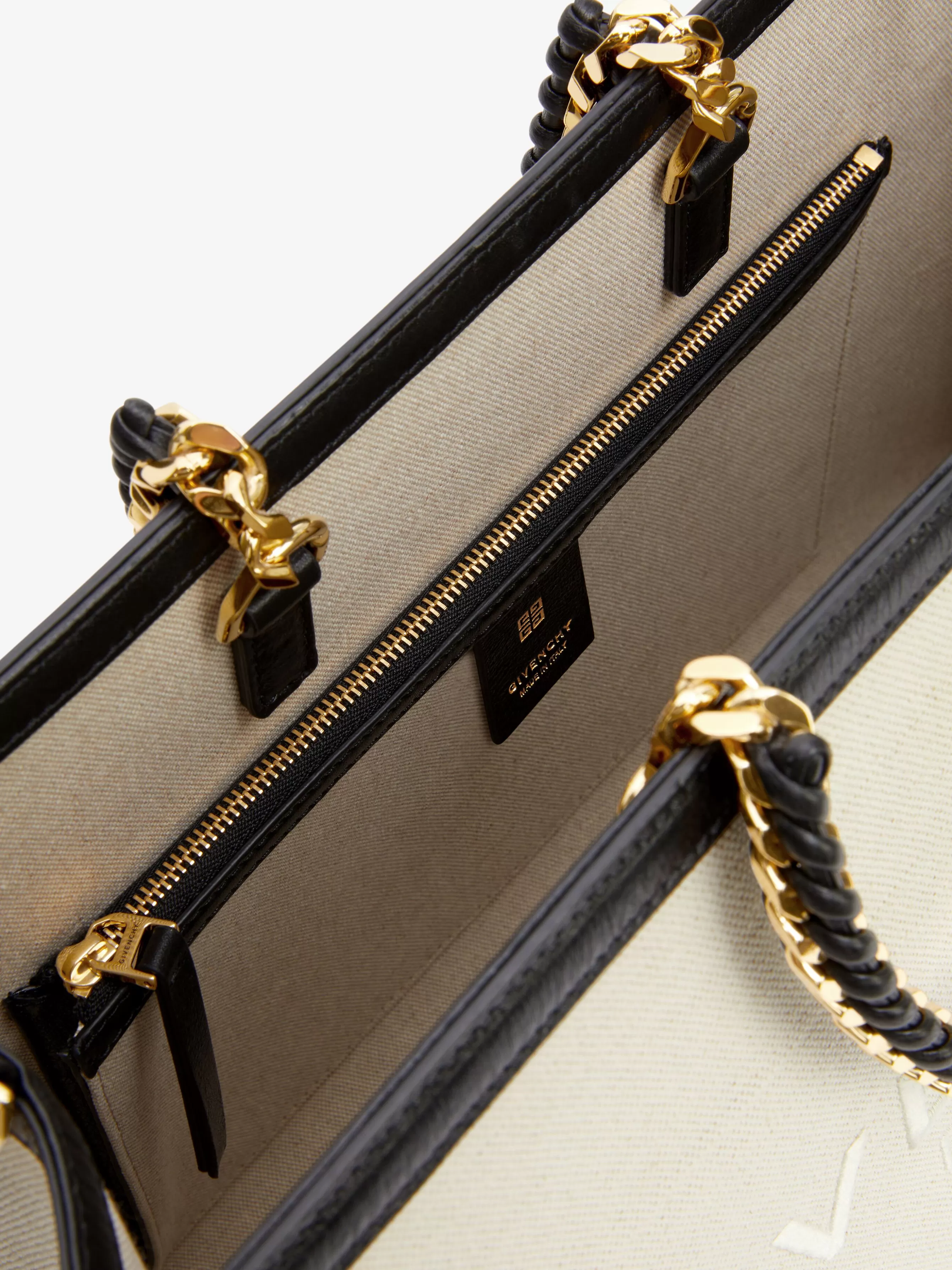GIVENCHY Cross-body Bags-Medium G Tote shopping bag in canvas and leather