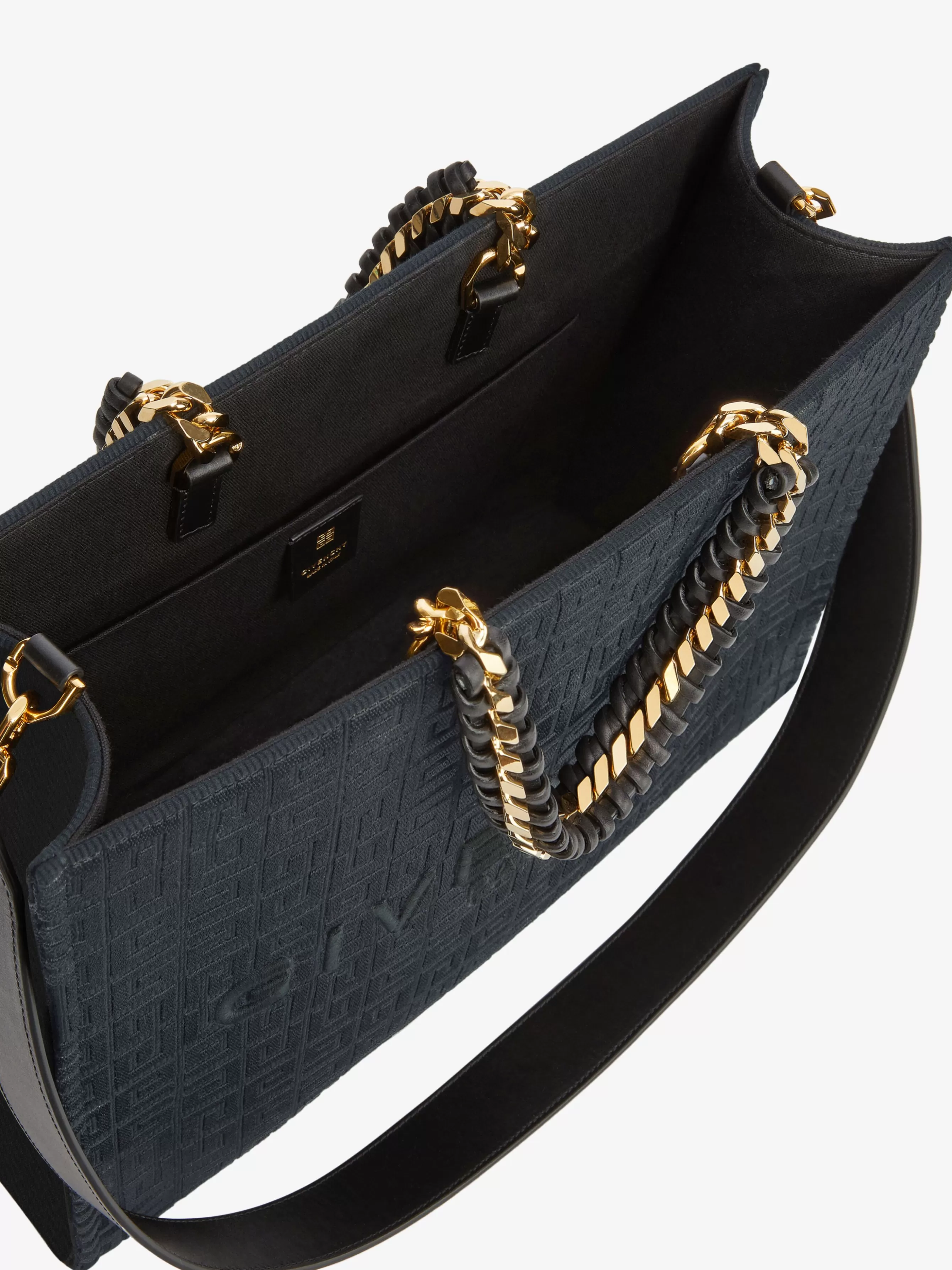 GIVENCHY G-Tote-Medium G-Tote shopping bag in 4G embroidery with chain