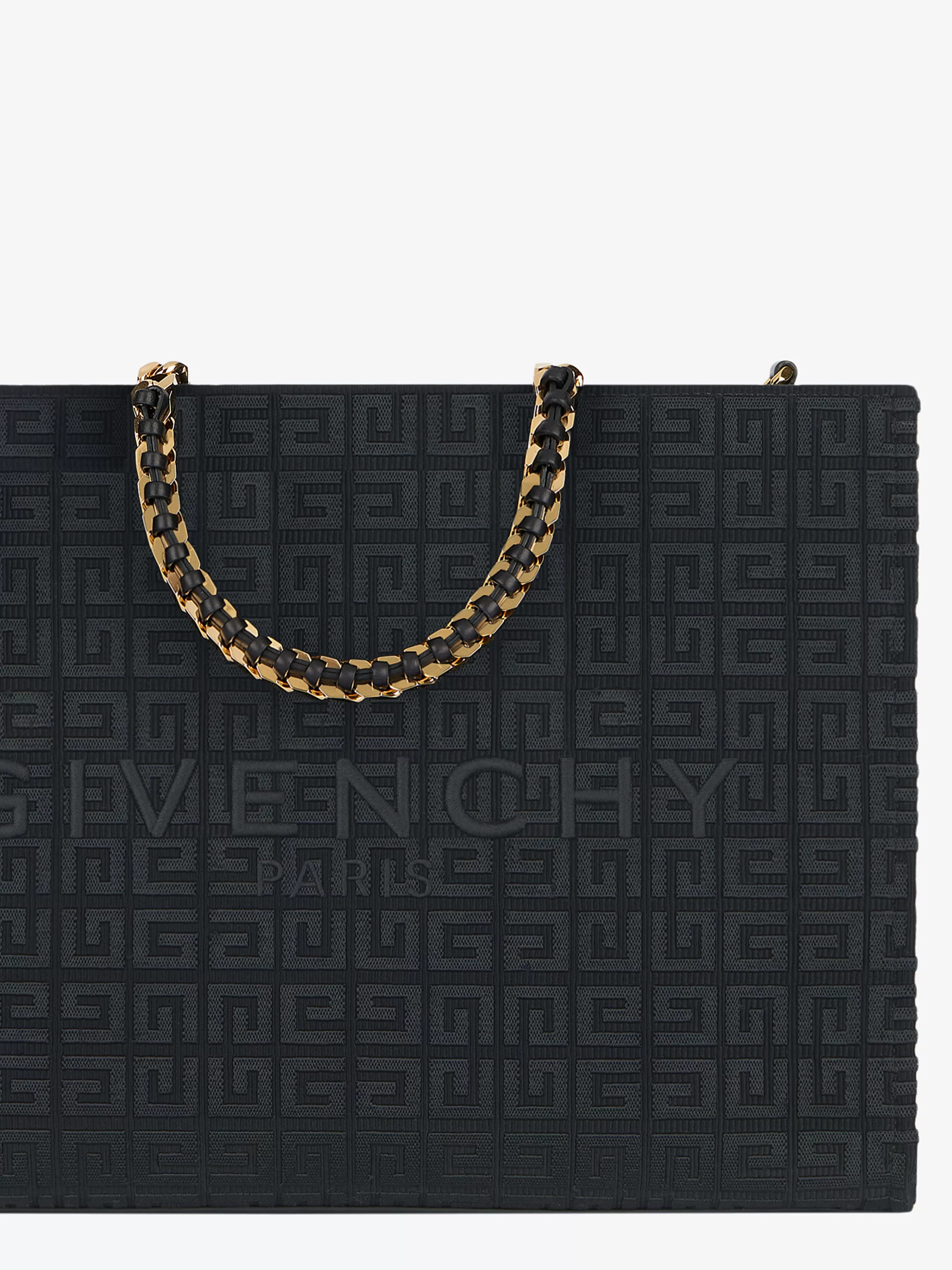 GIVENCHY G-Tote-Medium G-Tote shopping bag in 4G embroidery with chain