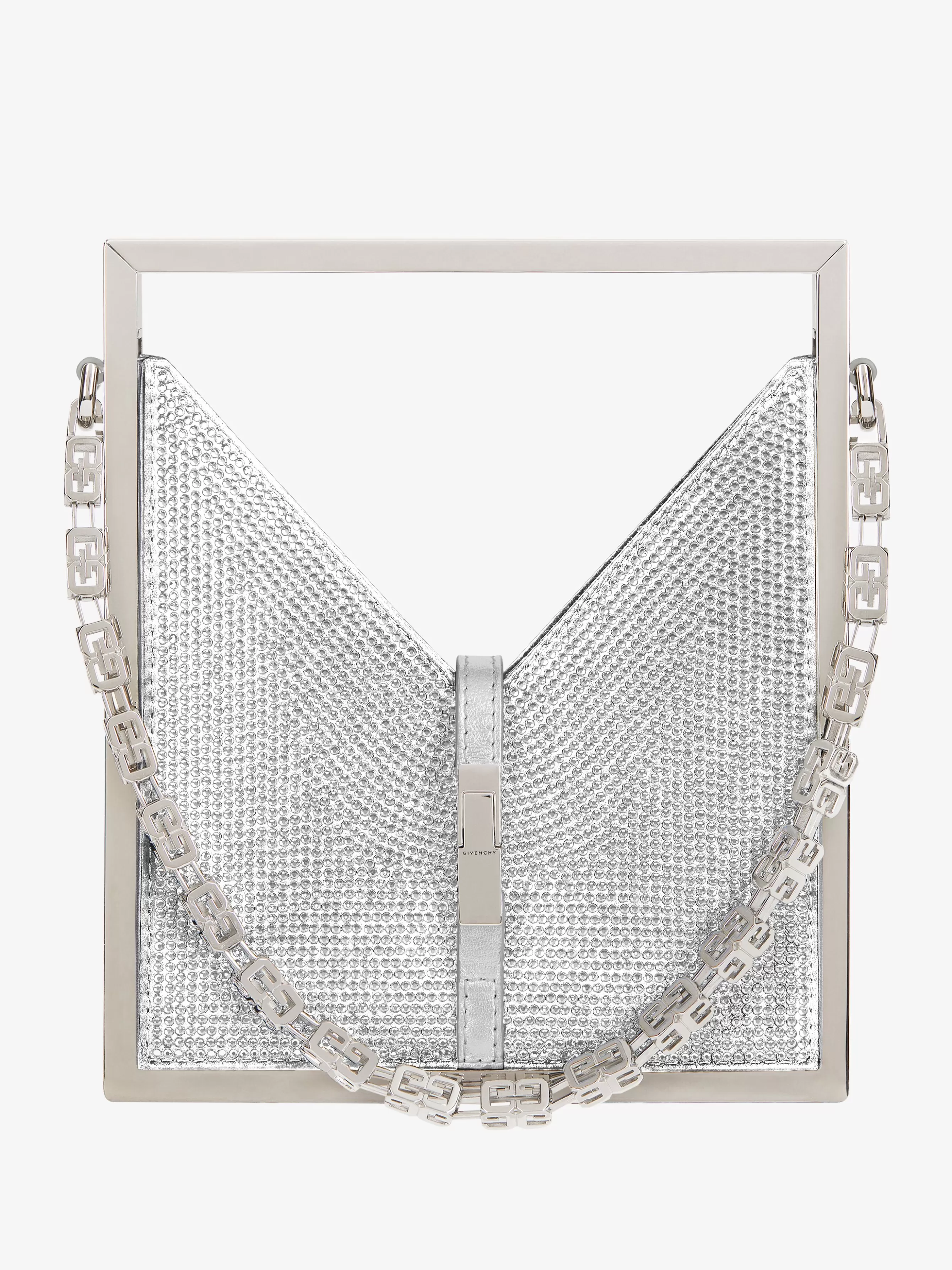 Men/Women GIVENCHY Slides & Sandals | Week-end Bags-Micro Cut Out bag in satin and strass with frame