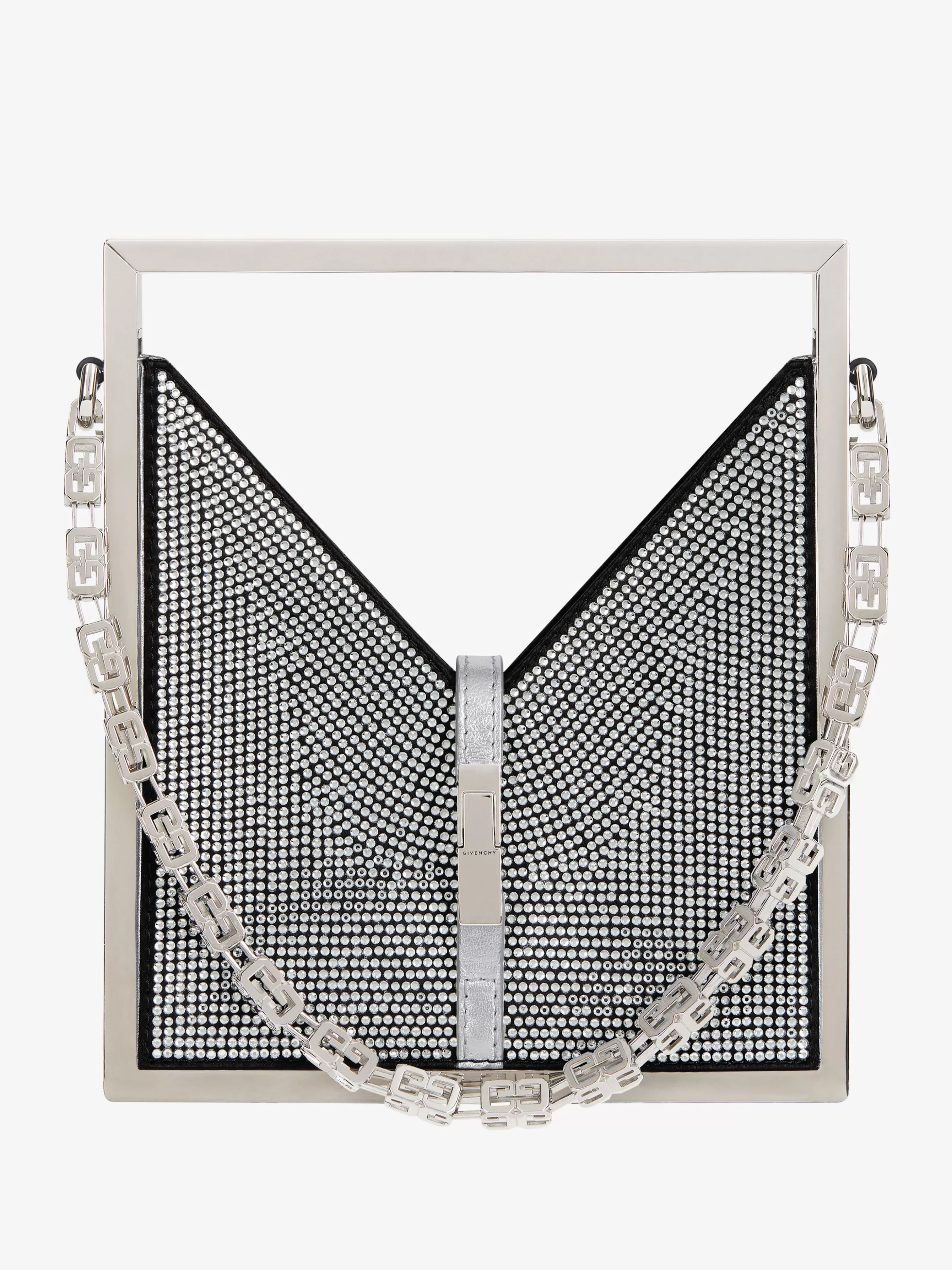 GIVENCHY Mini & Micro bags-Micro Cut Out bag in satin and strass with frame