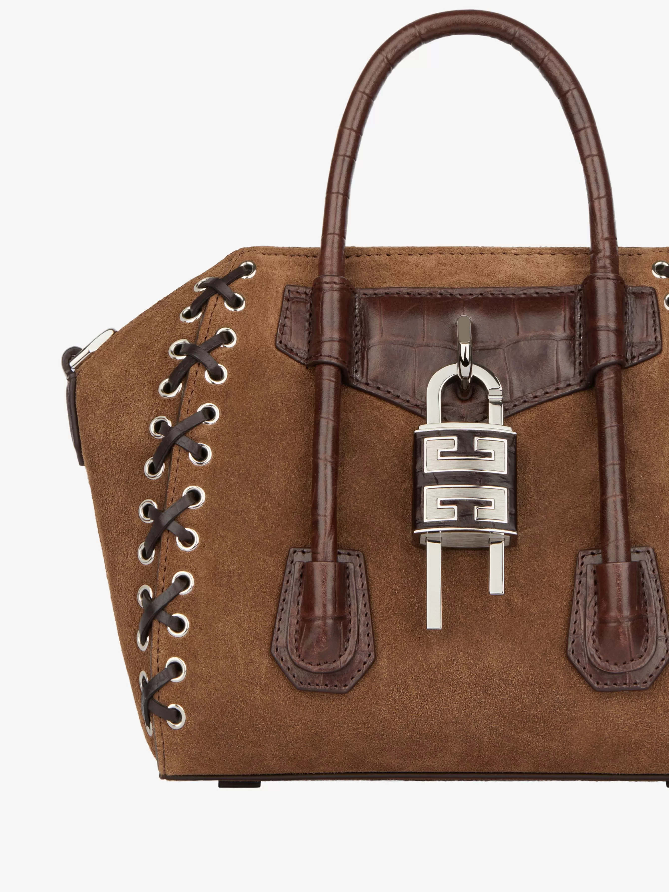 Men/Women GIVENCHY Antigona | Cross-body Bags-Mini Antigona Lock bag in corset style suede