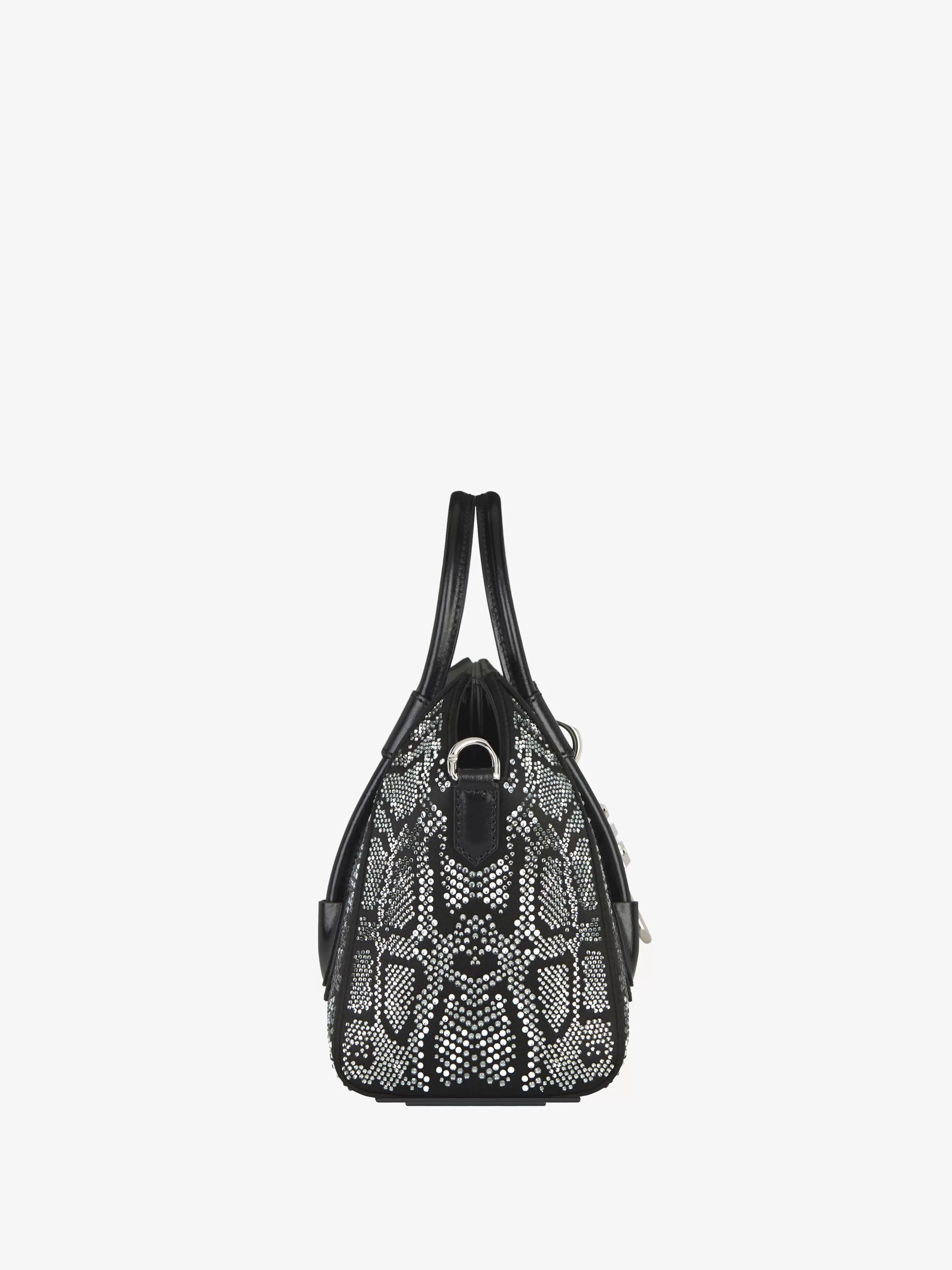 GIVENCHY Cross-body Bags-Mini Antigona Lock bag in satin with python effect strass