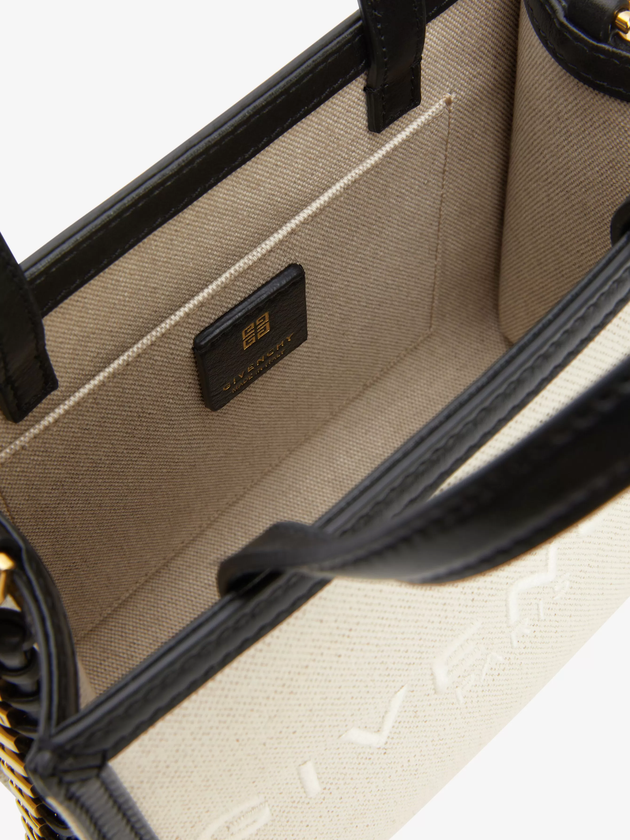 GIVENCHY Cross-body Bags-Mini G Tote shopping bag in canvas and leather