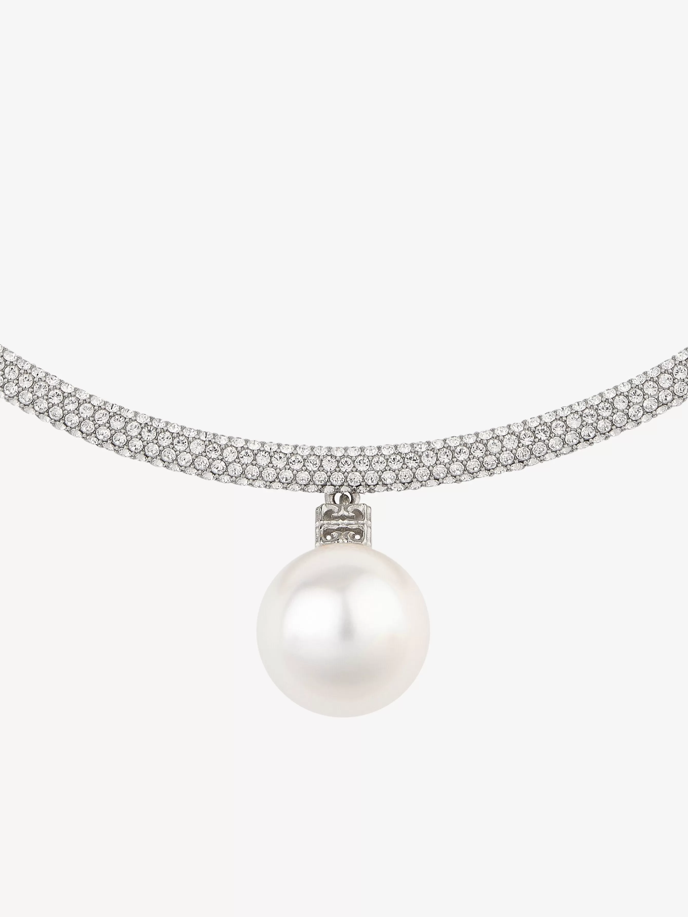 GIVENCHY Jewelry-Pearl torque necklace in metal with pearl and crystals