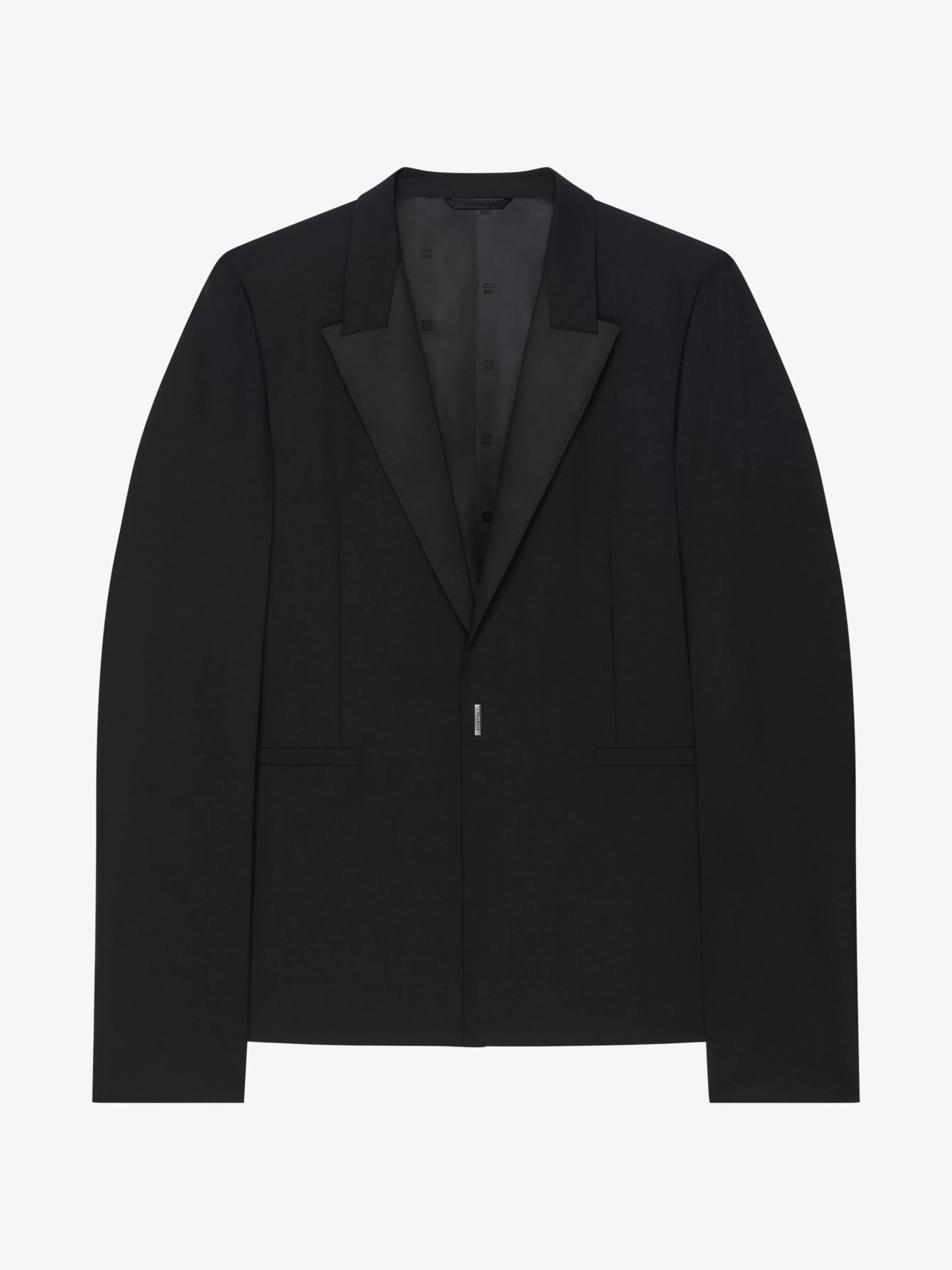GIVENCHY Jackets & Coats-Slim fit jacket in wool and mohair with satin collar