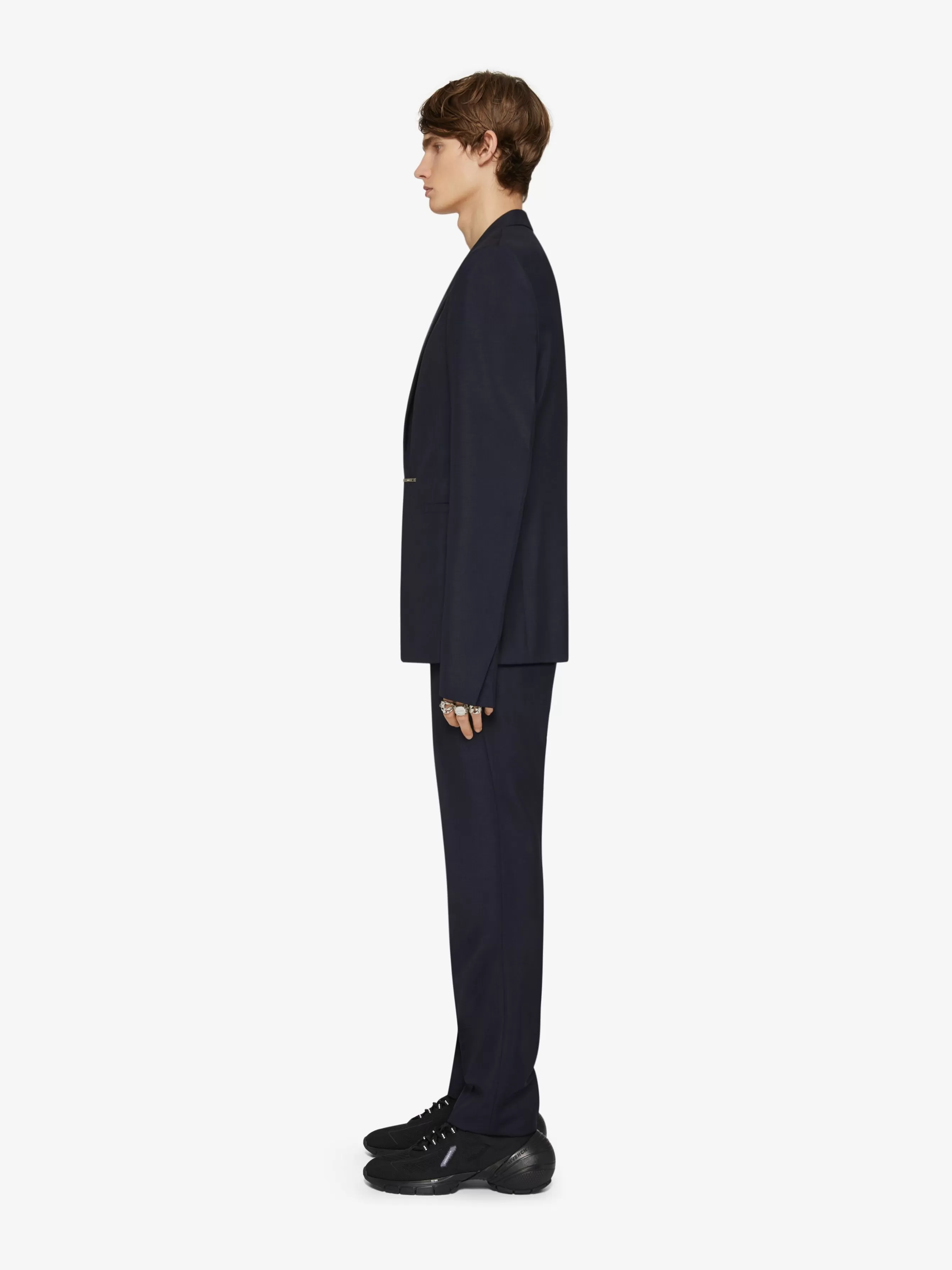 GIVENCHY Jackets & Coats-Slim fit jacket in wool and mohair with satin collar