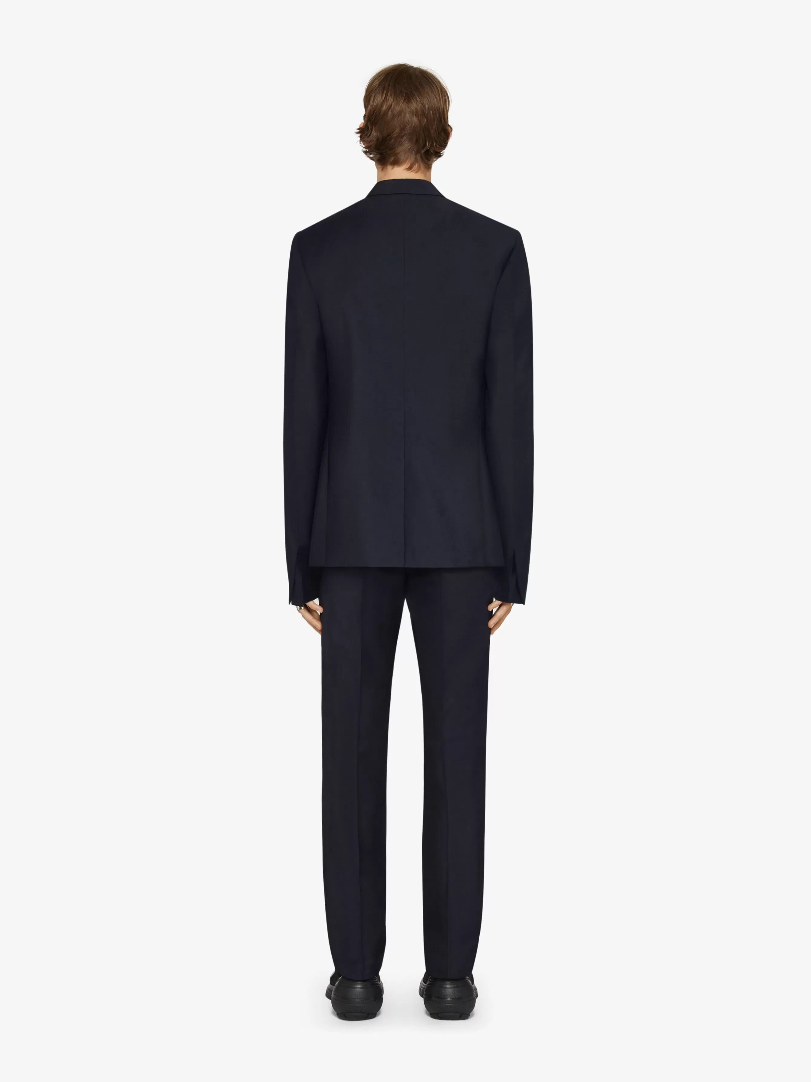 GIVENCHY Jackets & Coats-Slim fit jacket in wool and mohair with satin collar