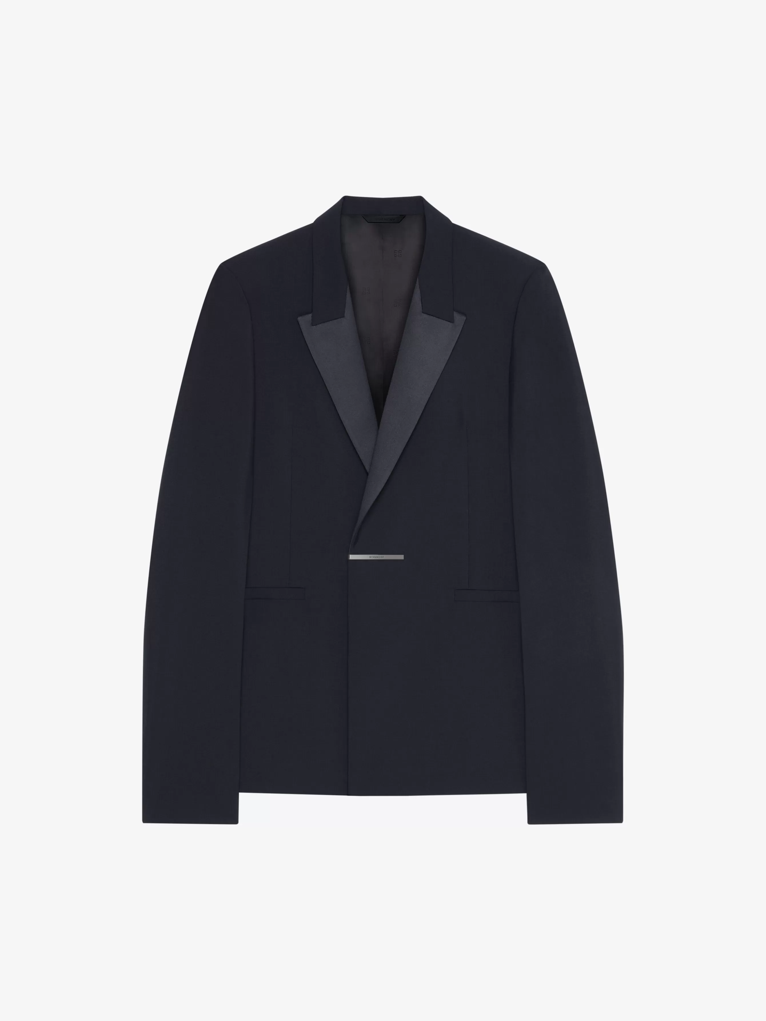 GIVENCHY Jackets & Coats-Slim fit jacket in wool and mohair with satin collar