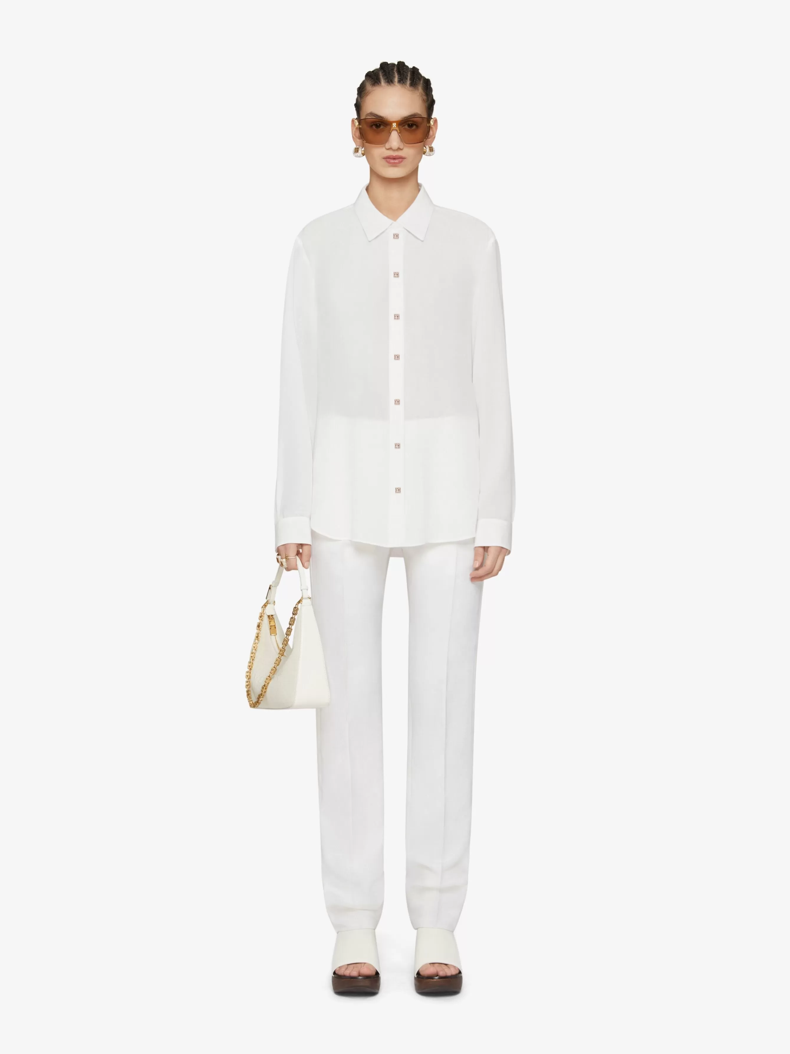 Sale GIVENCHY Pants & Skirts-Slim fit tailored pants in wool with satin bands