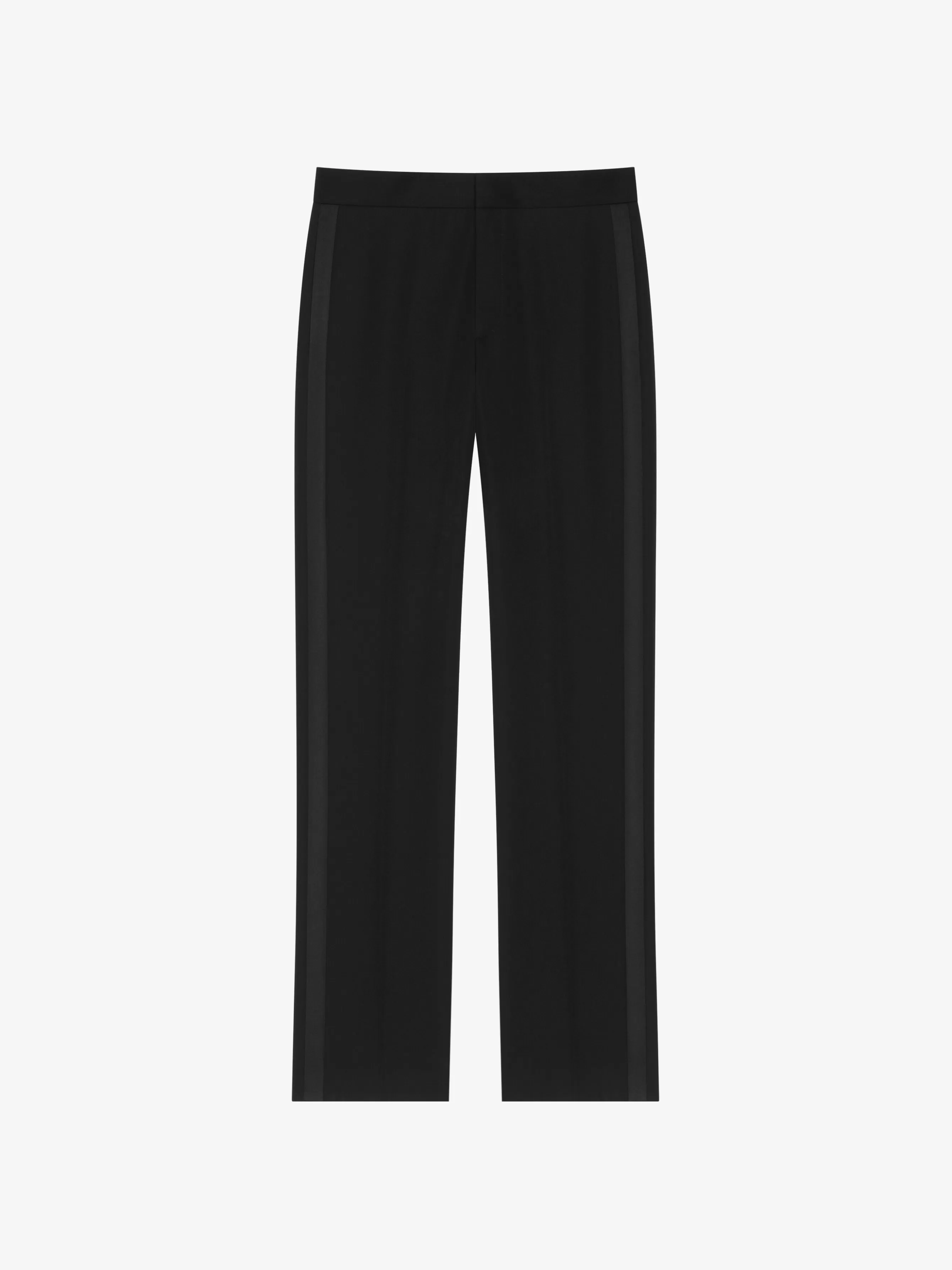 GIVENCHY Pants-Slim fit tailored pants in wool with satin details