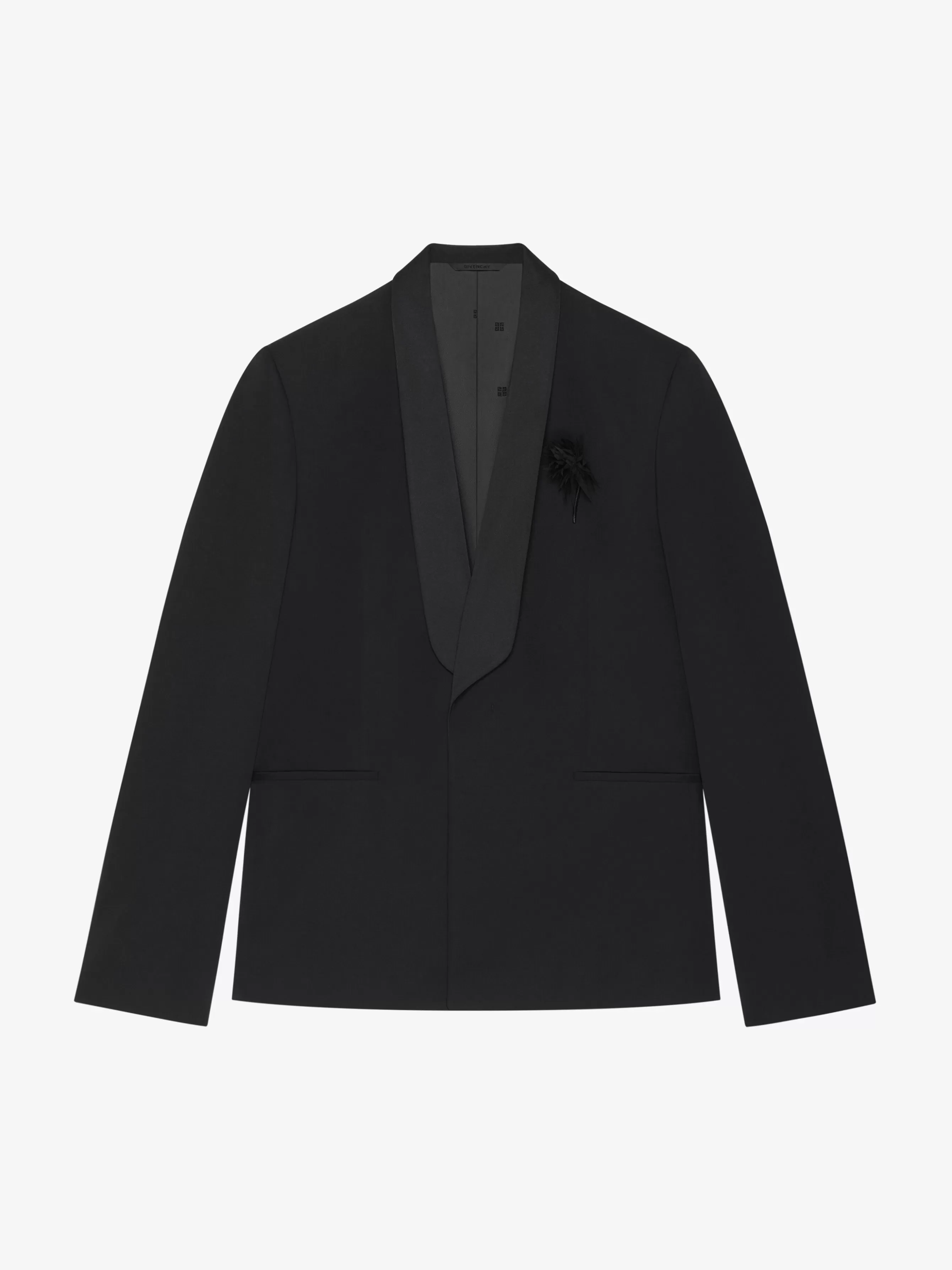 GIVENCHY Pants-Slim fit tailored pants in wool with satin details