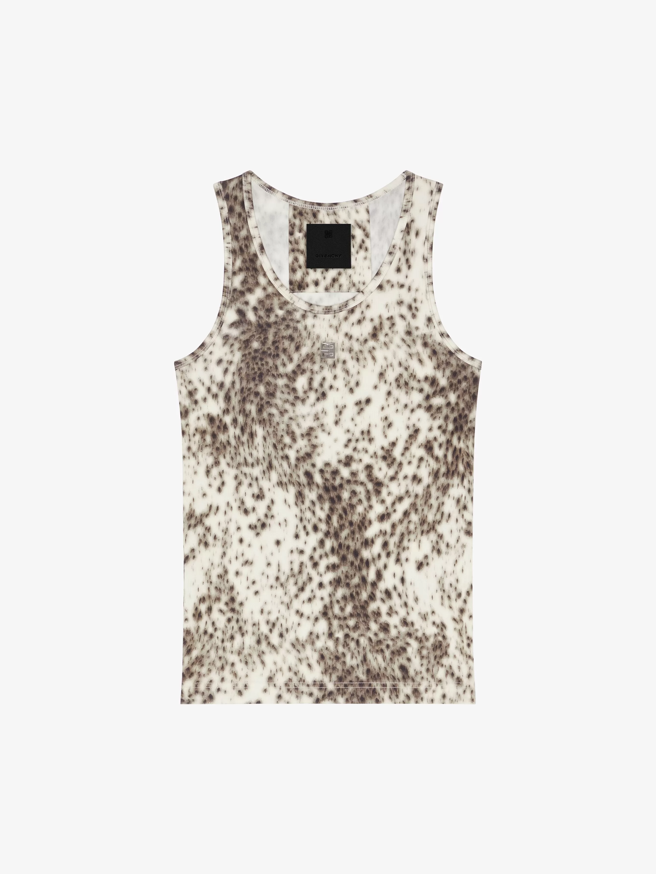 GIVENCHY T-Shirts-Slim fit tank top in jersey with snow leopard print