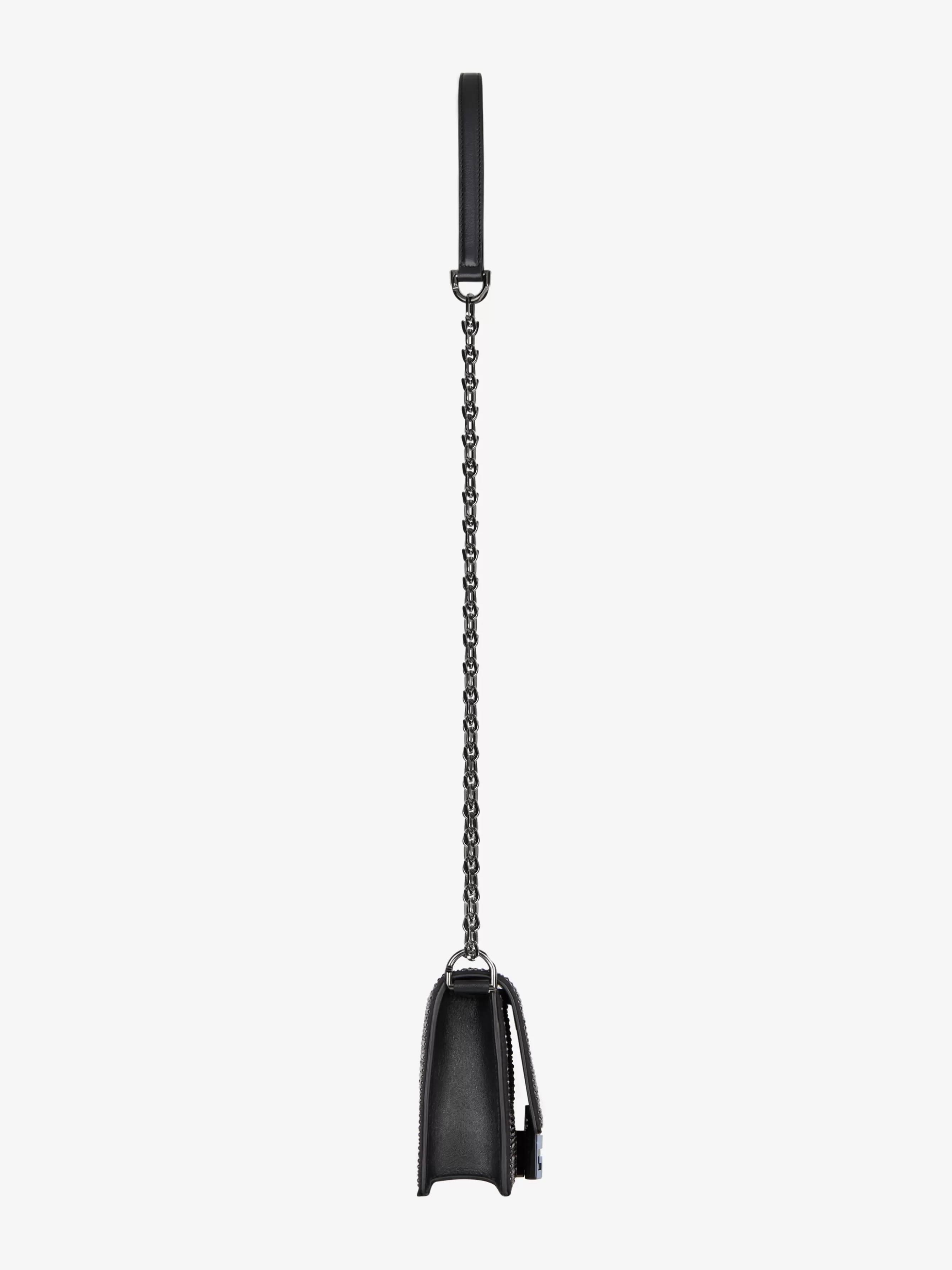 GIVENCHY Cross-body Bags-Small 4G bag in satin with 4G studs, strass and chain