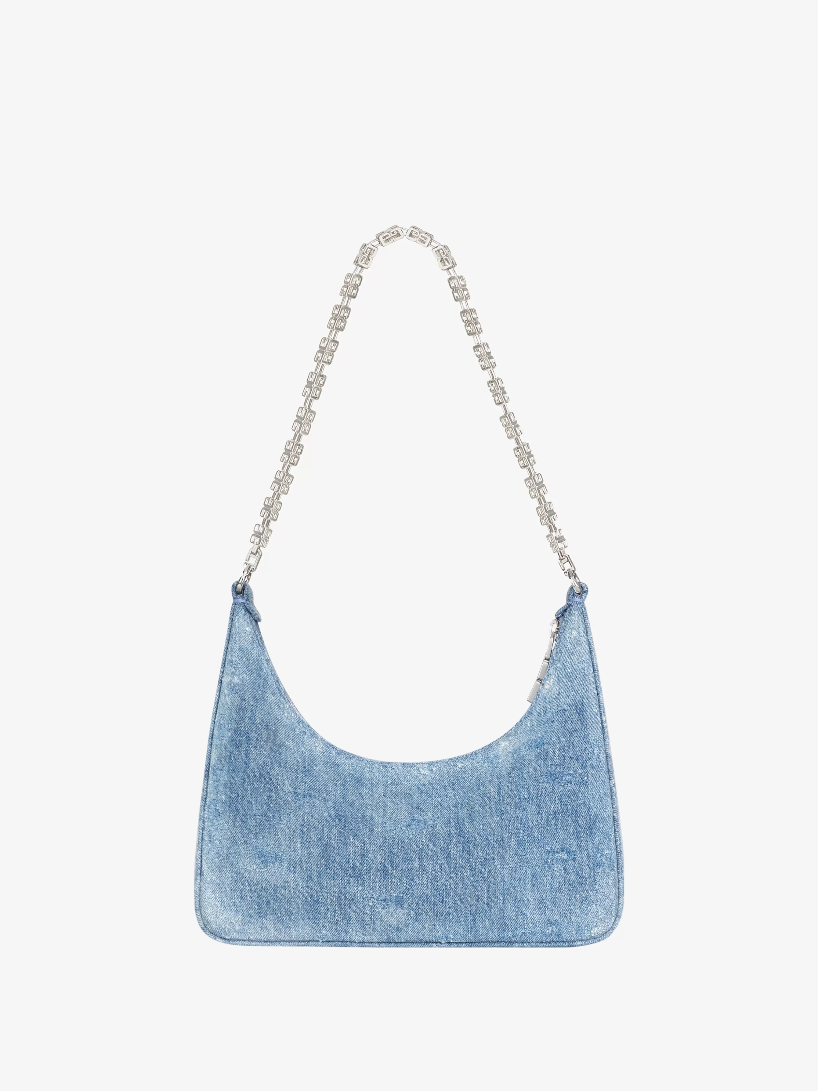 GIVENCHY Shoulder Bags-Small Moon Cut Out bag in washed denim with chain