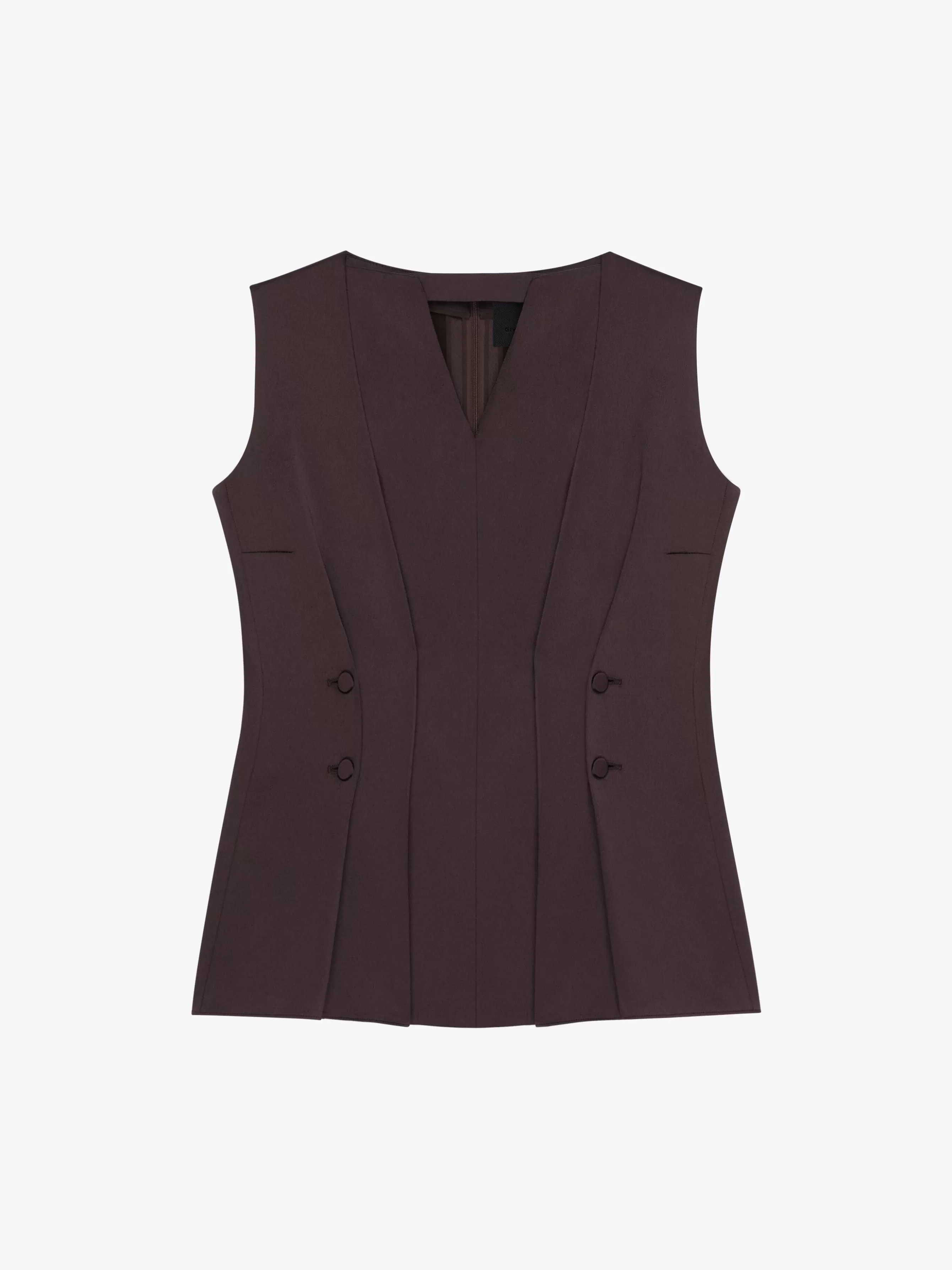 Sale GIVENCHY Tops & T-shirts-Top in crepe with satin back with buttons and pleated effect