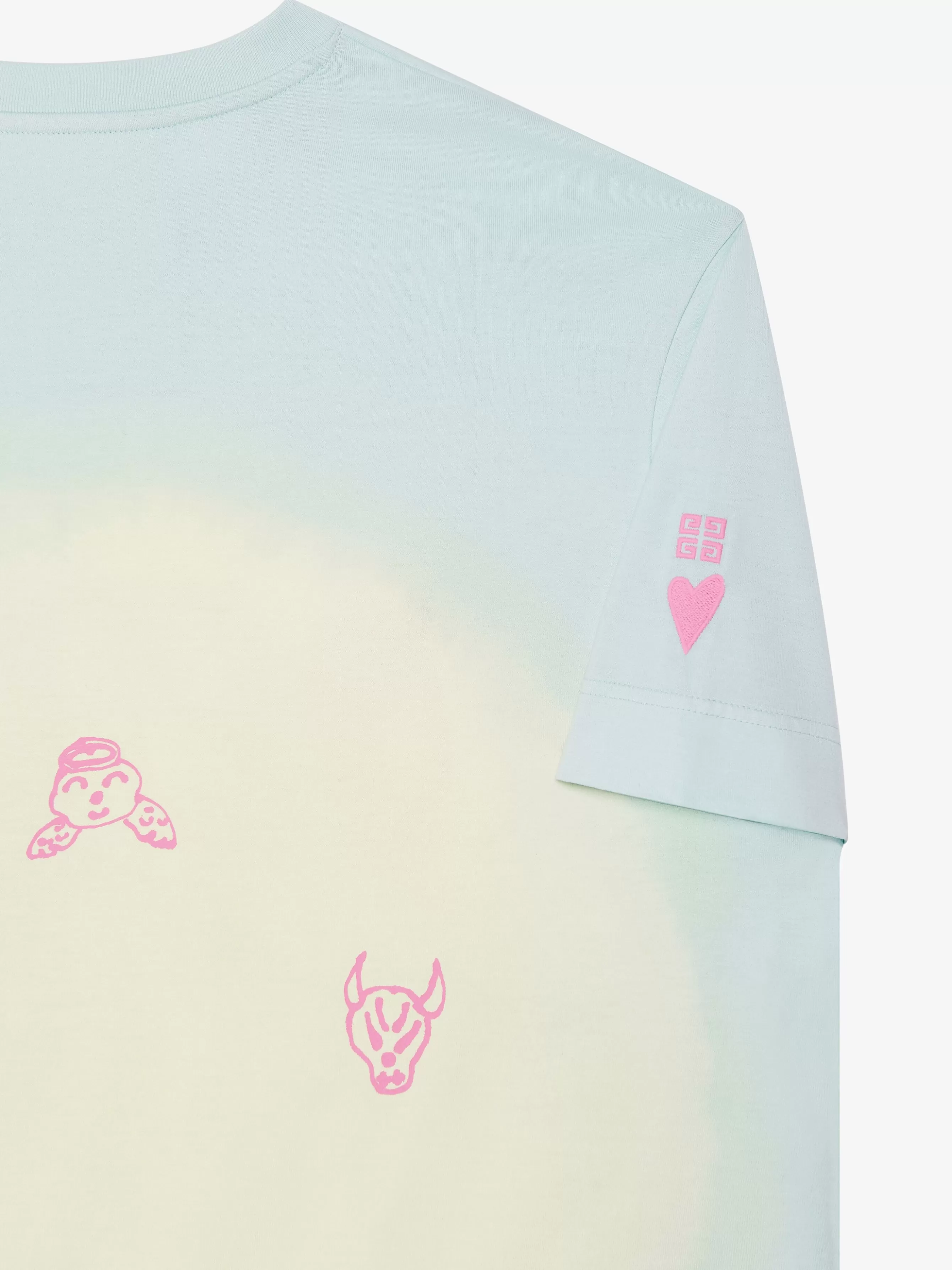 Sale GIVENCHY Tops & T-shirts-T-shirt in tie and dye cotton with Love print