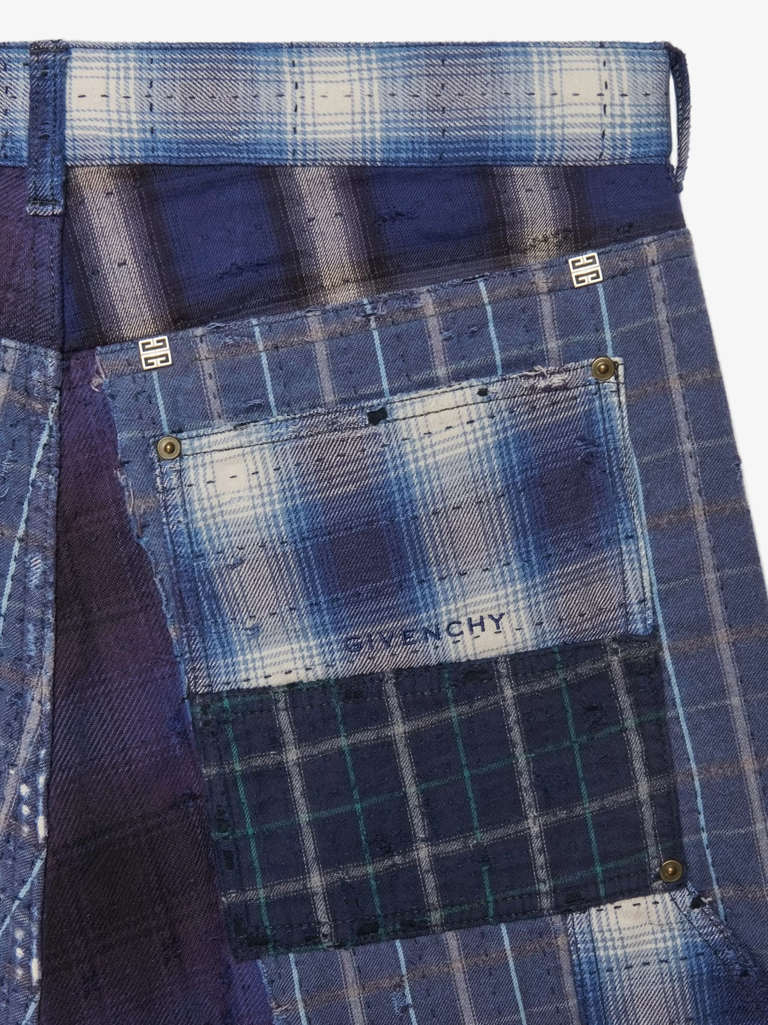 Sale GIVENCHY Pants & Shorts-Two in one detachable pants in Boro-effect destroyed denim
