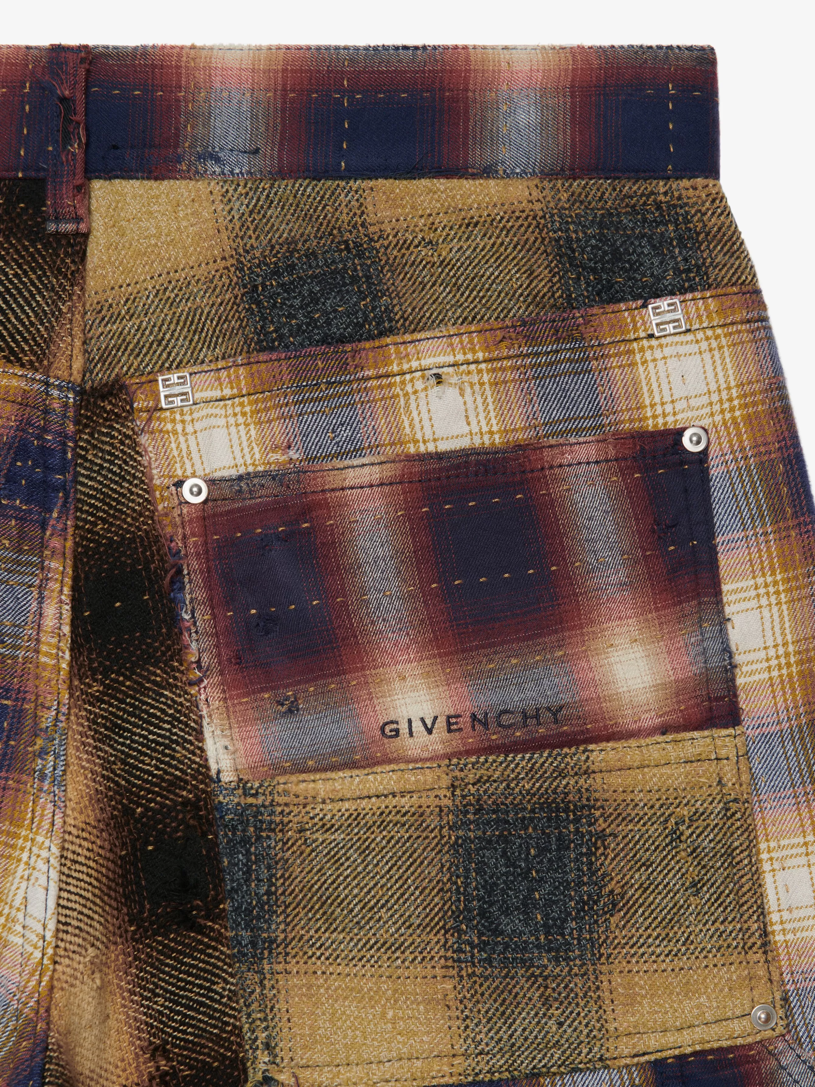 Sale GIVENCHY Pants & Shorts-Two in one detachable pants in Boro-effect destroyed denim