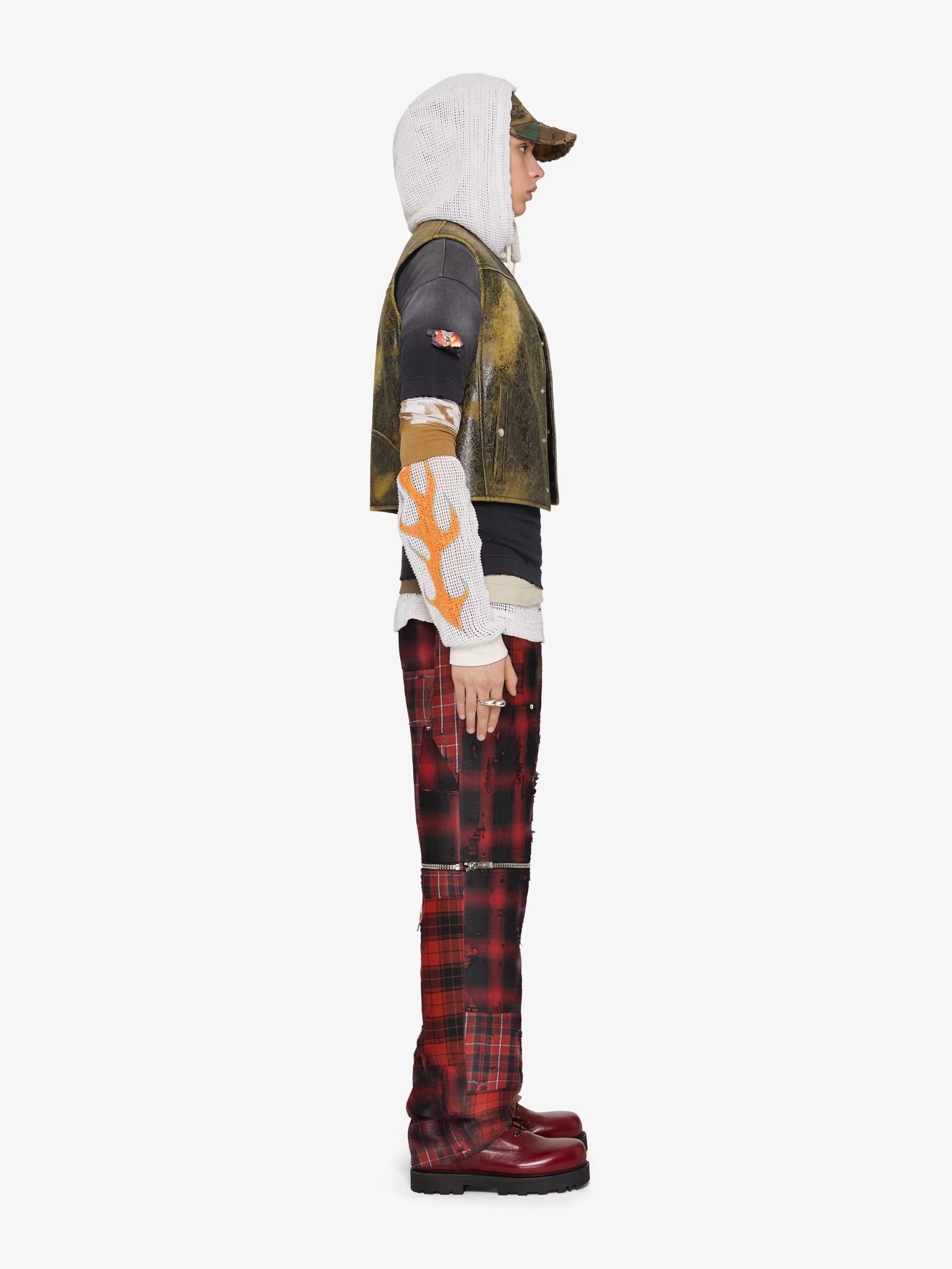 Sale GIVENCHY Pants & Shorts-Two in one detachable pants in Boro-effect destroyed denim