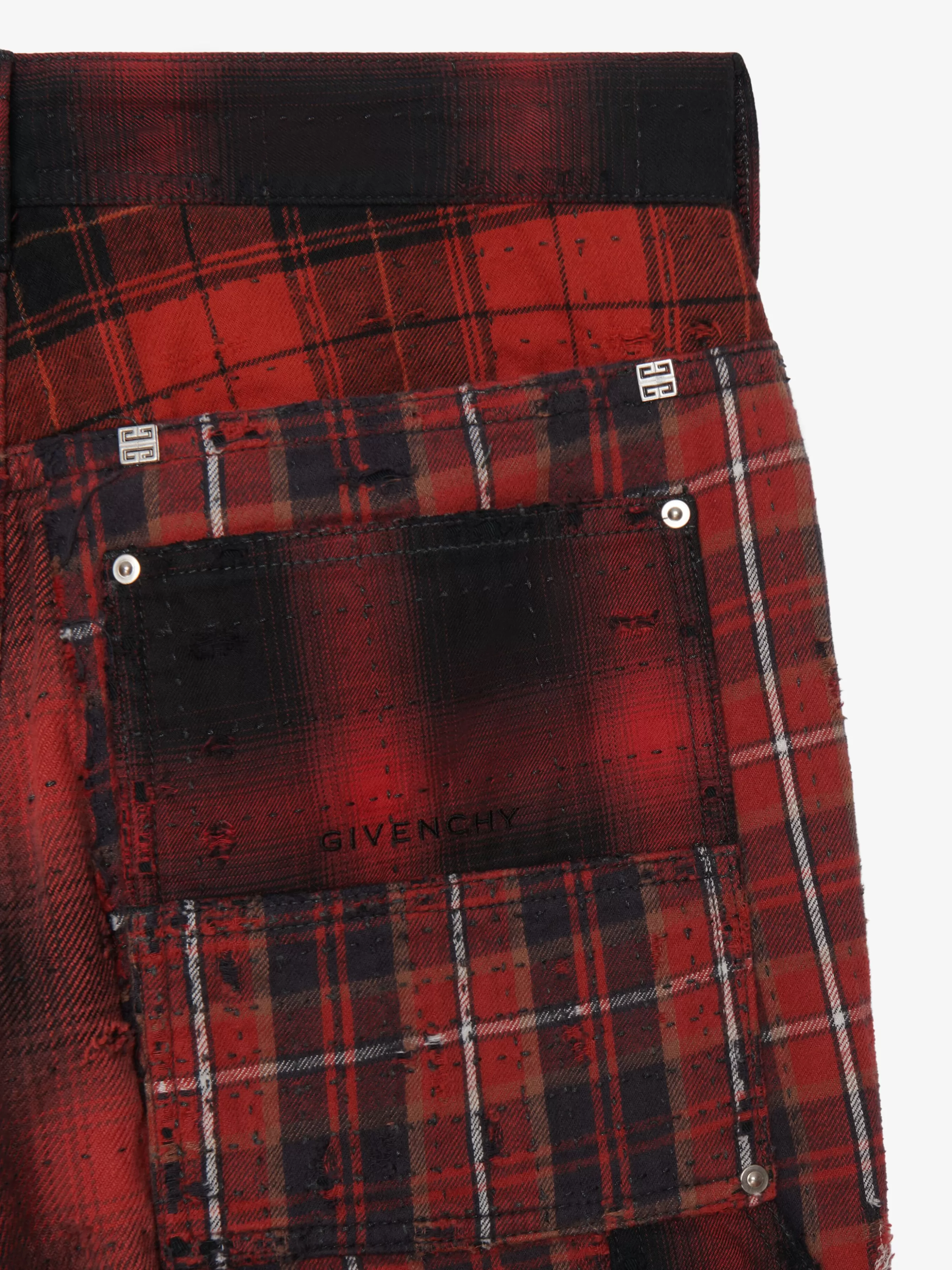 Sale GIVENCHY Pants & Shorts-Two in one detachable pants in Boro-effect destroyed denim