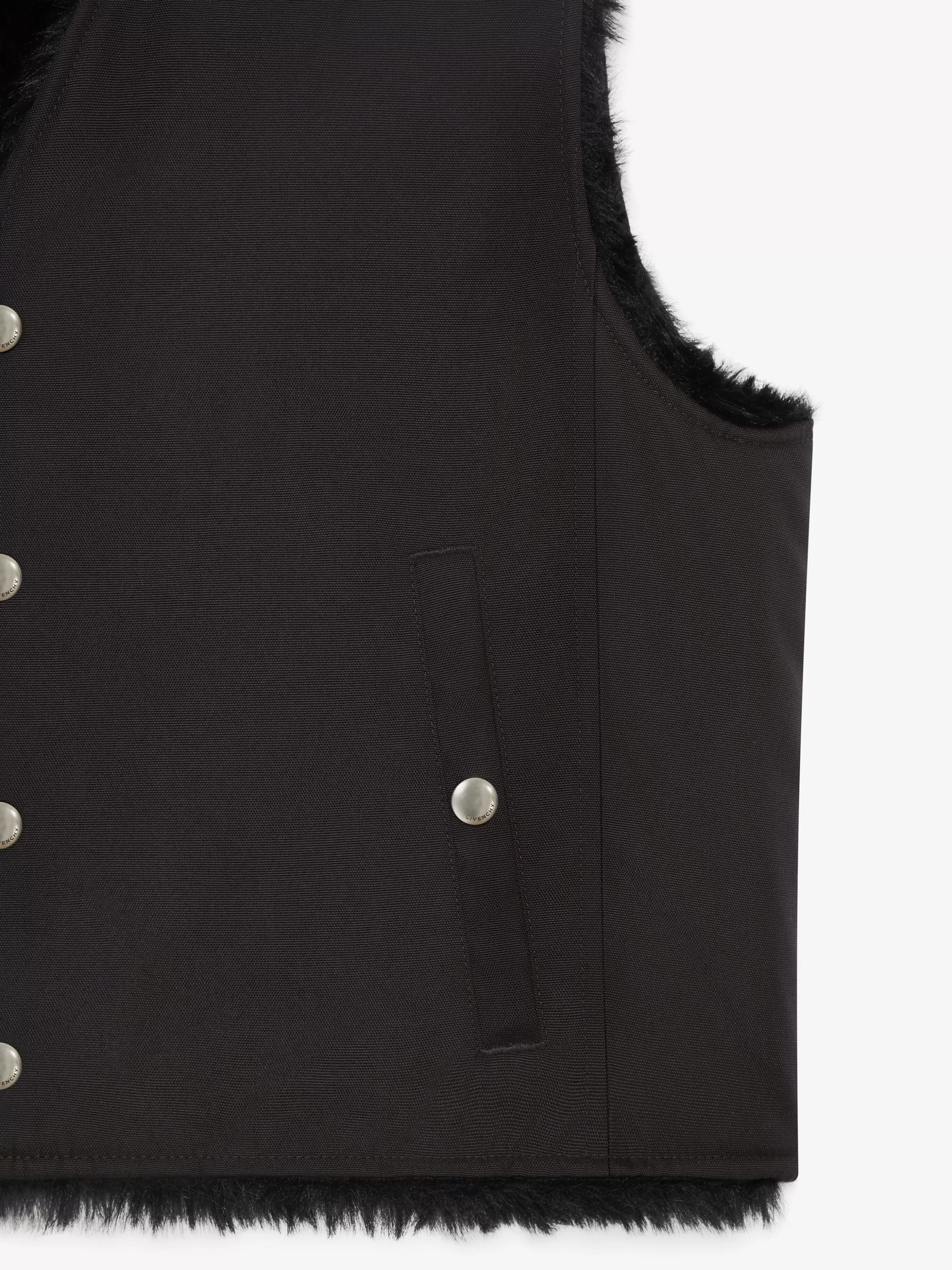 Sale GIVENCHY Outerwear-Waistcoat in cordura with faux fur lining