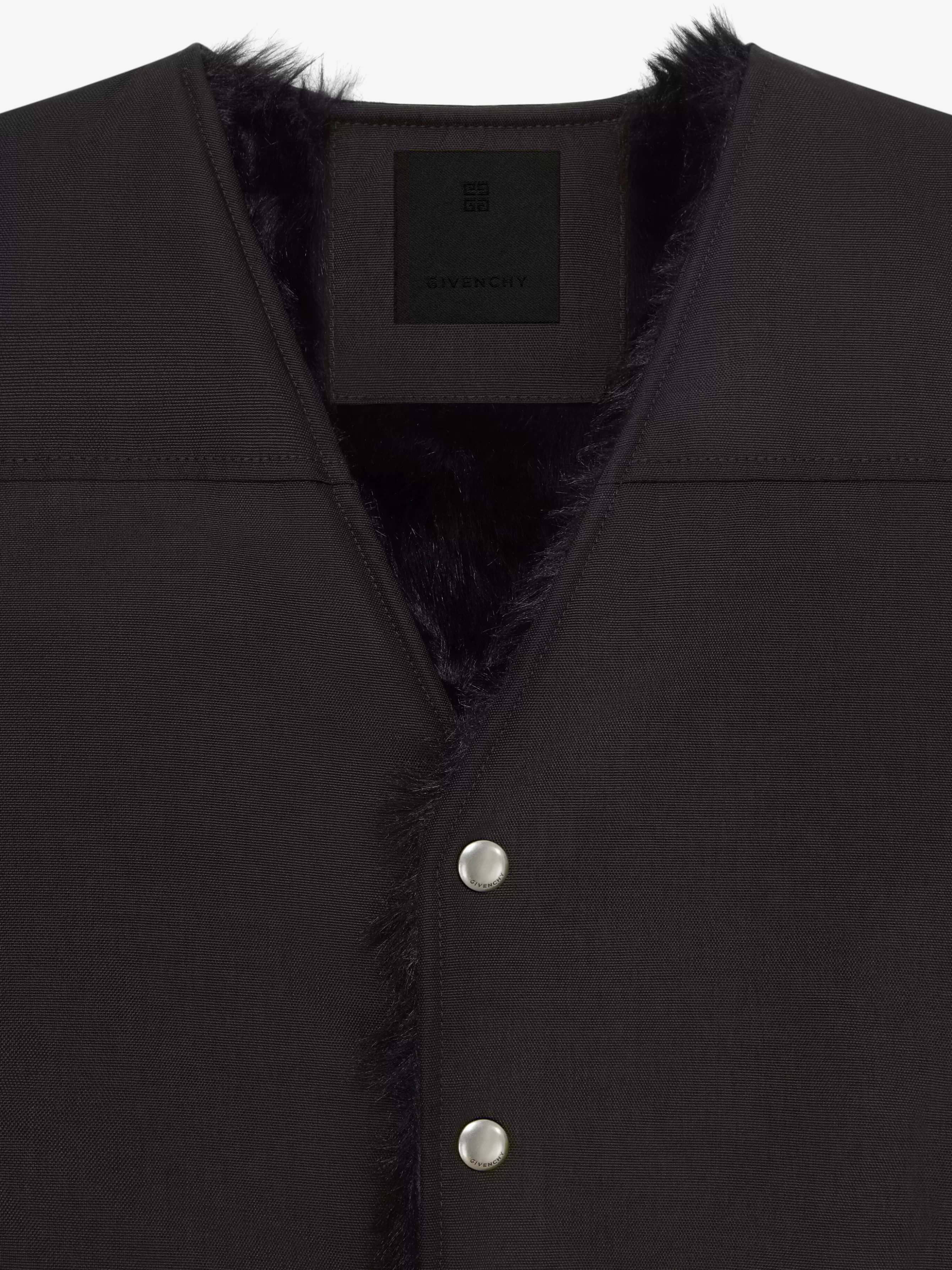 Sale GIVENCHY Outerwear-Waistcoat in cordura with faux fur lining